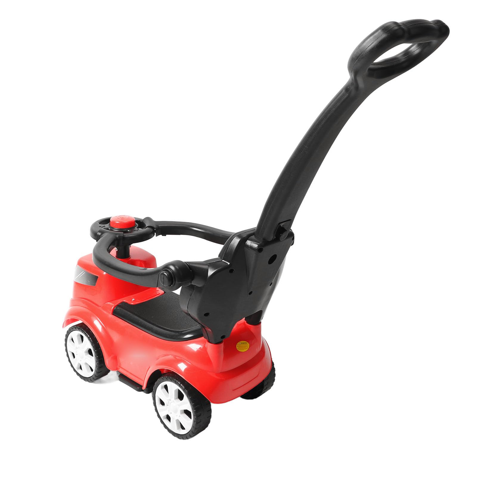 Universal Baby Push Stroller with Steering Wheel - Red Front Wheel Ride-On Buggy for Newborns & Toddlers | Perfect for Outdoor Walks, Park Visits & Shopping Trips