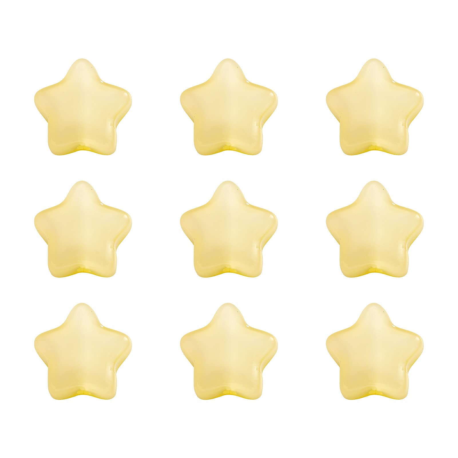 FASHEWELRY 100Pcs Yellow Star Glass Beads 8x8.5x4mm - Imitation Jade Loose Beads for DIY Jewelry Making, Bracelets, Necklaces & Craft Projects