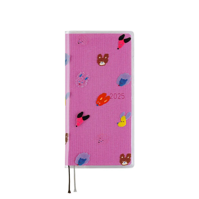 2025 Hobonichi Weeks Clear Cover - Keiko Shibata Design with Fluttering Dog Ears | Durable Planner Protector for Daily Use, Office & School Organization