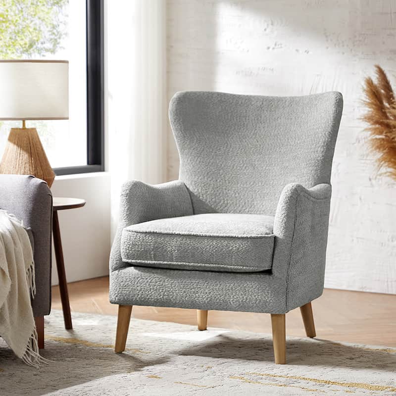 Dorothy Upholstered Armchair with Solid Rubber Wood Frame & Sturdy Legs - Perfect for Living Room, Bedroom, or Home Office Seating