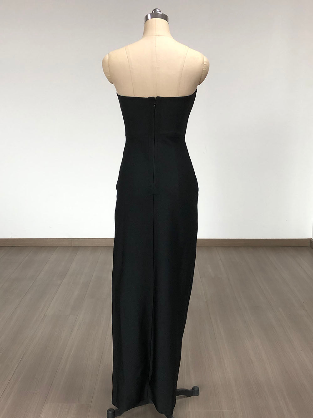 Elegant Black Amber Embellished Bandage Gown - Perfect for Evening Parties, Prom, and Formal Events