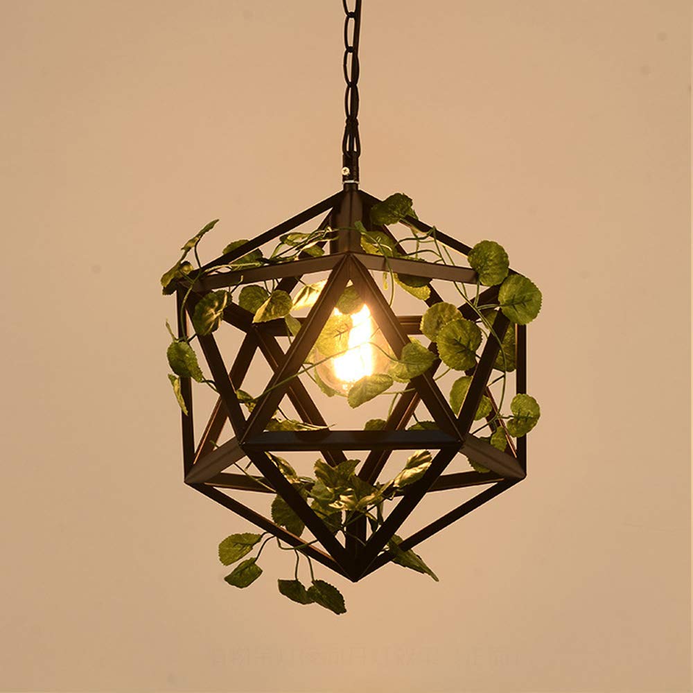 Vintage Industrial Wrought Iron Hanging Lamp with E27 Socket - Retro Pendant Light Fixture for Bar Counter, Restaurant, Bedroom & Aisle Decor | Creative Artisan Chandelier for Plant Display & Ambient Lighting