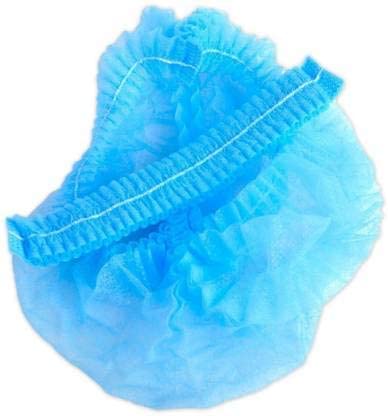 Adaamya Disposable Stretchable Blue Hair Caps - 50 Pieces | Elastic Bouffant Caps for Salon, Spa, Food Service & Medical Use