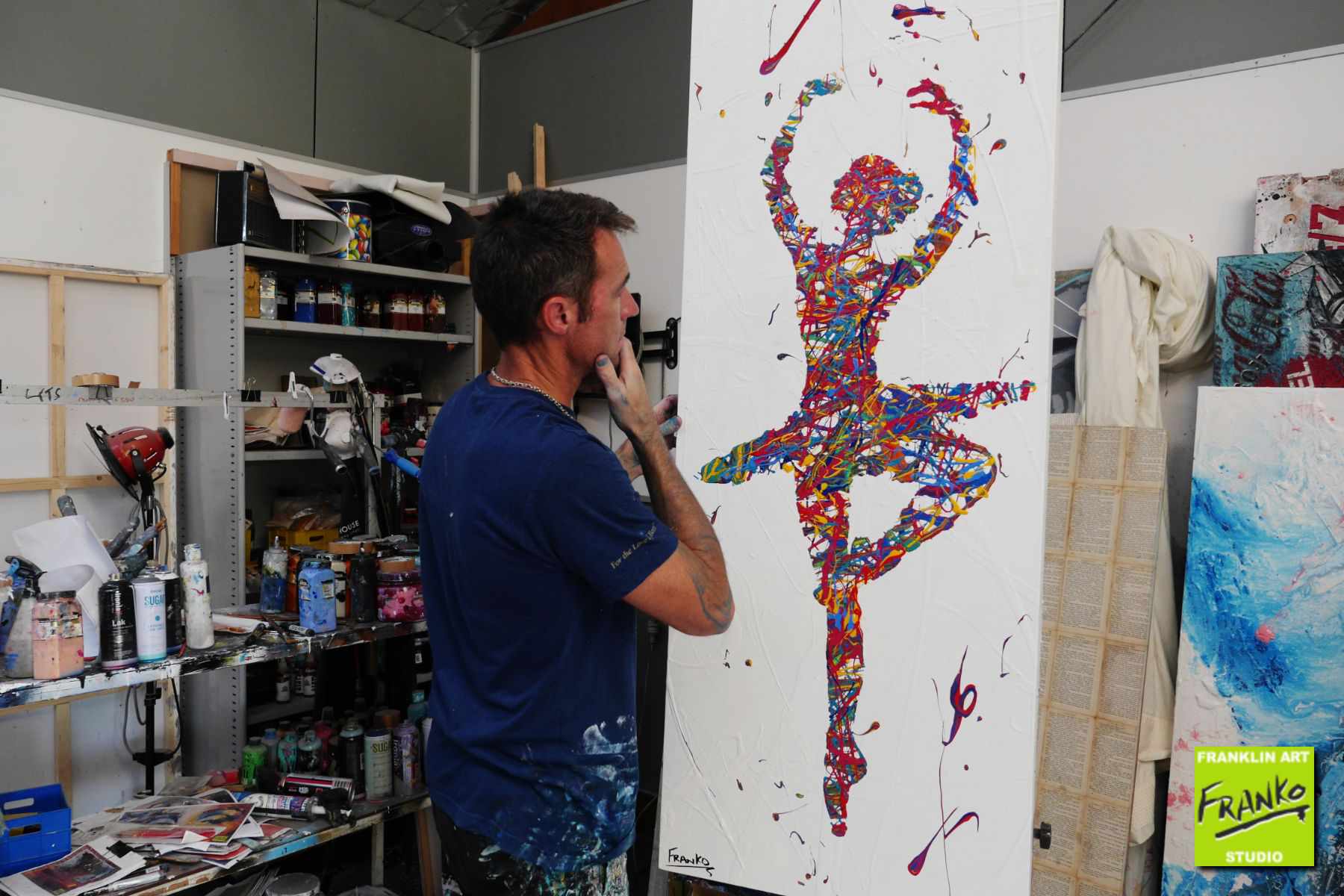 160cm x 60cm Ballerina Urban Pop Art Canvas Painting - Modern Home Decor for Living Room, Bedroom & Office Wall Art