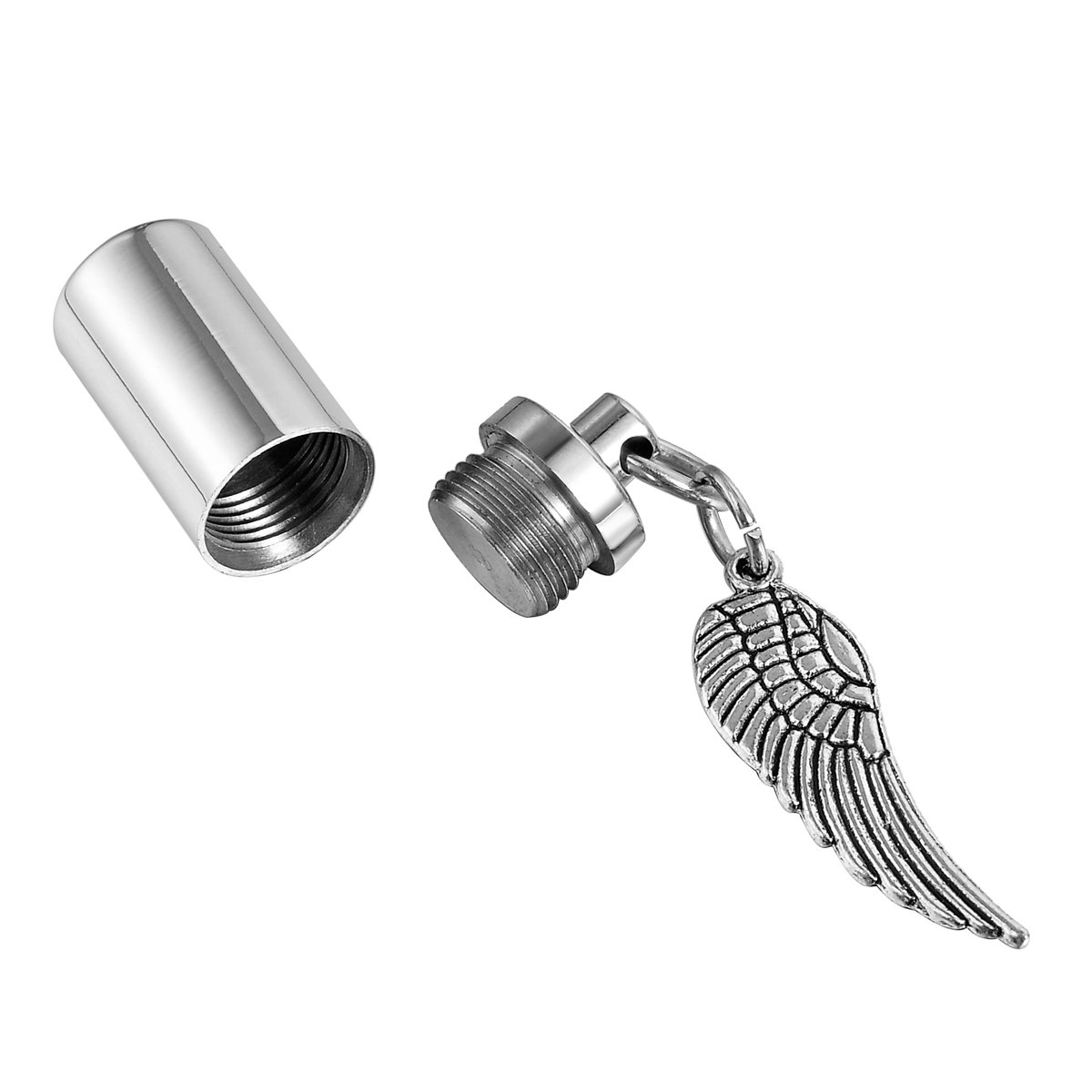 Personalized Angel Wings Cremation Jewelry Keychain - Engraved Memorial Urn Pendant for Ashes - Perfect for Keeping Loved Ones Close During Travel & Daily Life