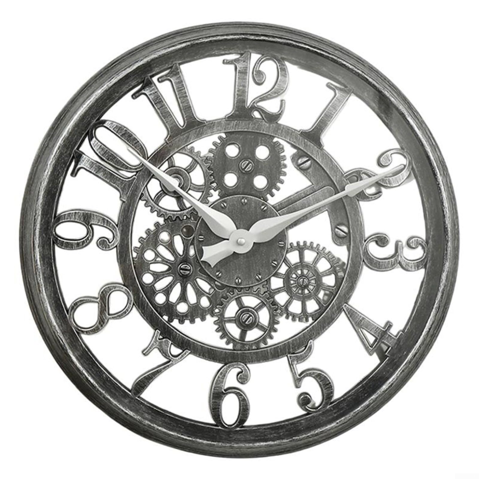Vintage Garden Wall Clock - Decorative Gray Clock with Gold Hands for Living Room, Office, Bedroom & Kitchen | Perfect Home Décor & Gift Idea for Housewarming, Birthday & Holidays