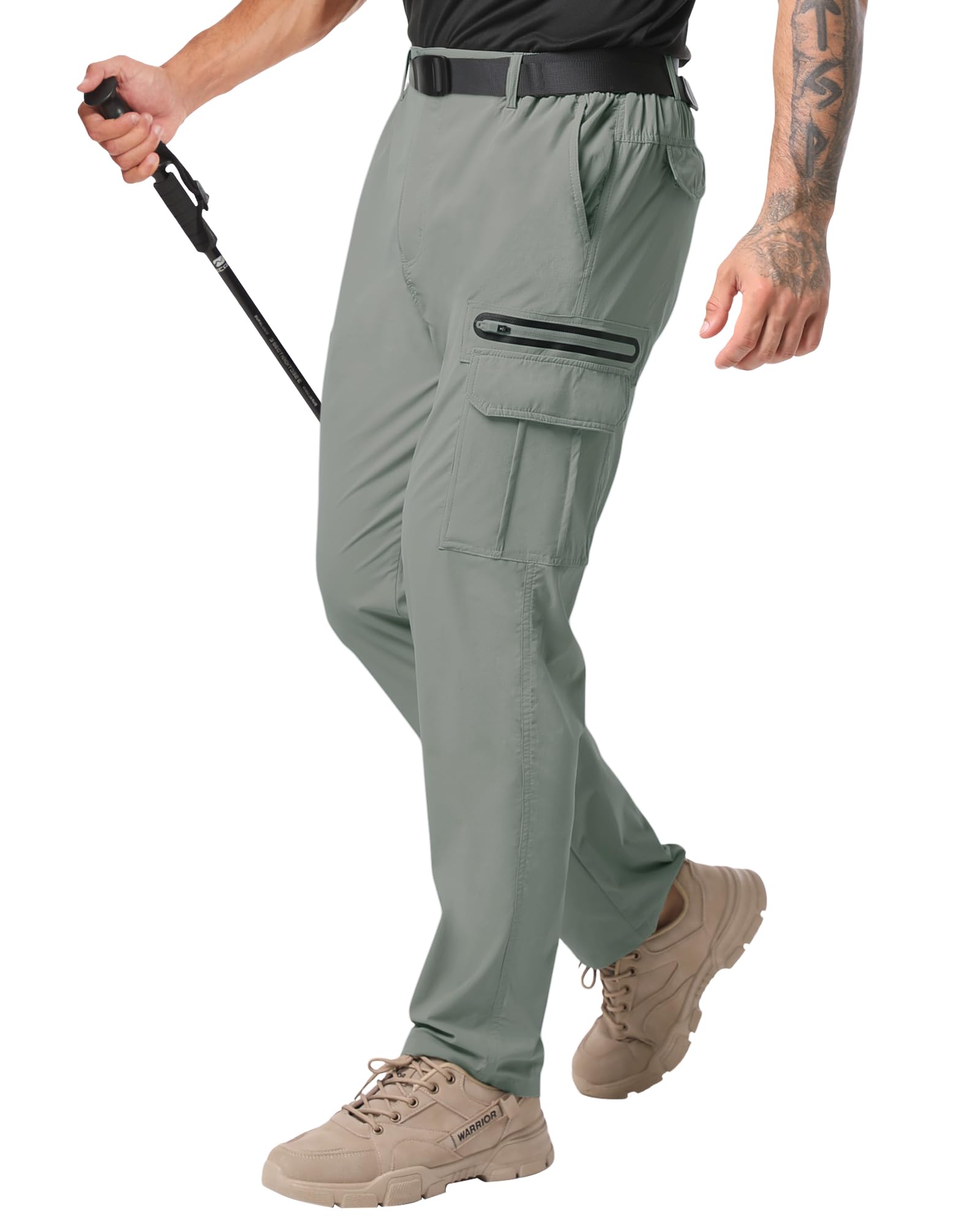 NATUVENIX Men's Lightweight Hiking Pants - Quick Dry Water Resistant Cargo Pants for Travel, Work & Fishing | Outdoor Adventure, Camping & Daily Wear