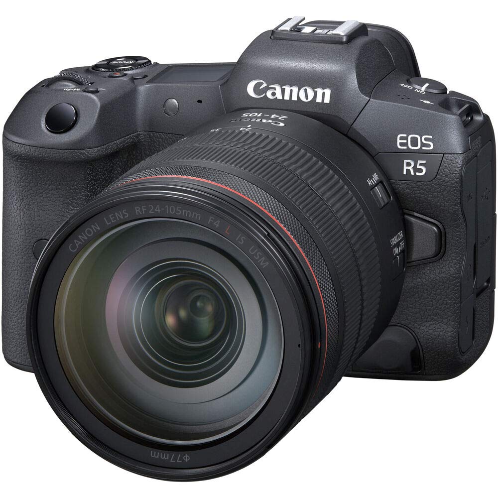 Canon EOS R5 Mirrorless Digital Camera with 24-105mm f/4L Lens Kit - 45MP Full Frame, 8K Video, 4K Monitor, Pro Audio Bundle, 128GB Memory, Tripod & Corel Software (Renewed) - Perfect for Professional Photography, Videography & Content Creation