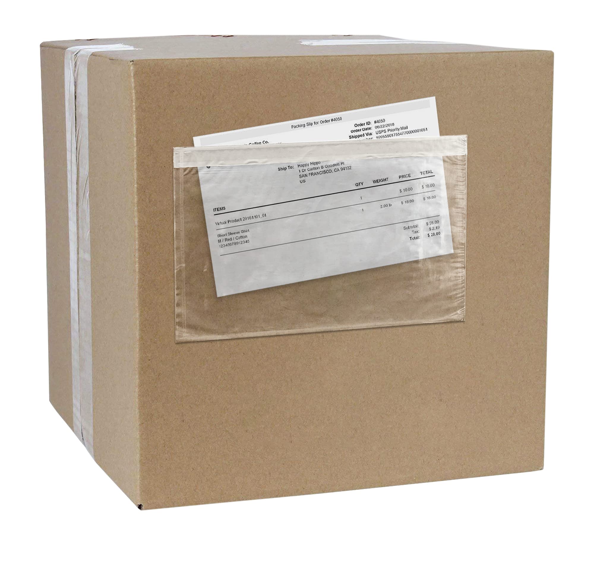 APQ Clear Top Loading Packing List Envelopes, 10.75 x 6.75 Inches - 500 Pack Self-Seal Plastic Shipping Label Pouches - Durable Document Mailing Envelopes for Ecommerce, Business & Office Use