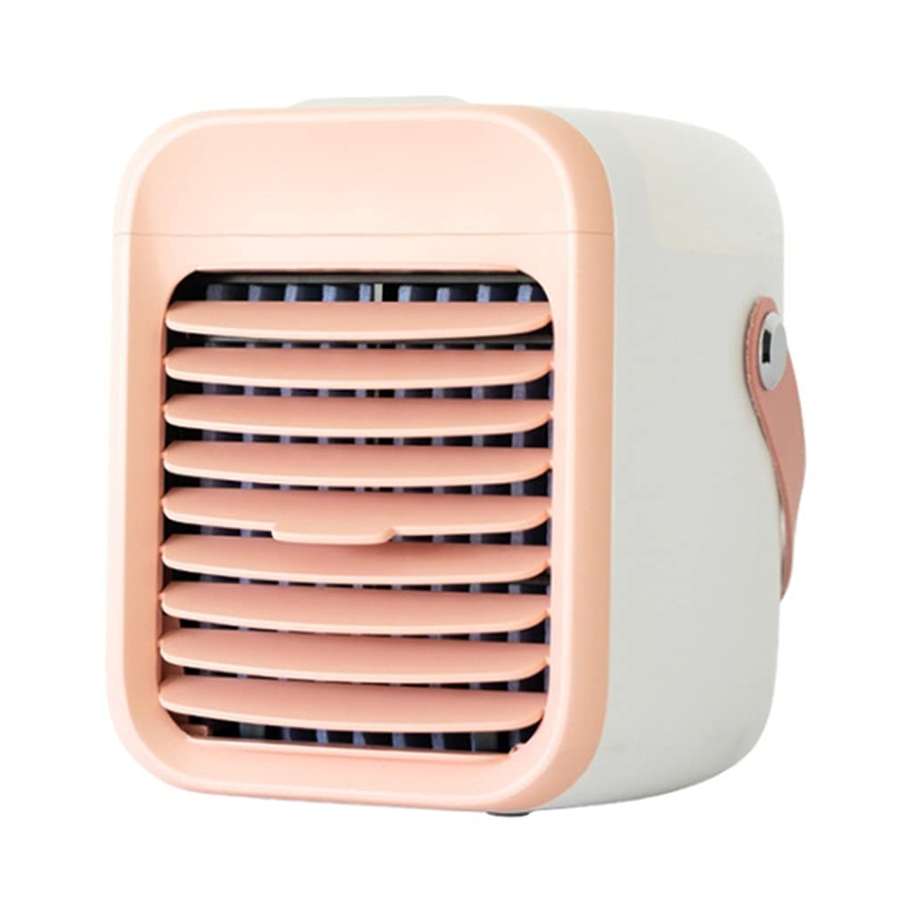 GPPZM Mini USB Portable Air Cooler Fan - Pink Desktop Air Conditioner with Humidifier for Home Office | Personal Cooling Fan for Desk, Bedroom, Dorm & Travel