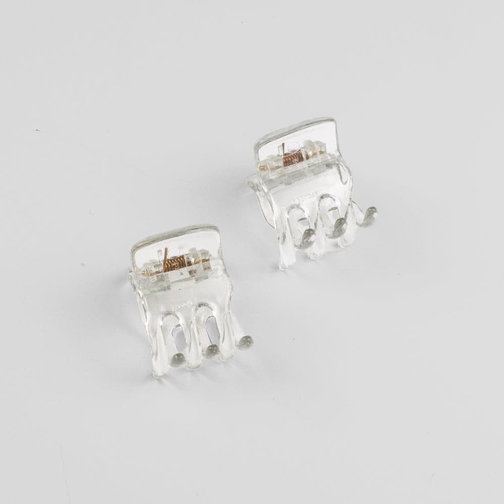 2 Pack Mini Hair Claw Clips for Women - Small Snap Clips for Fine Hair, Updos & Ponytails - Perfect for Workouts, Travel & Everyday Styling