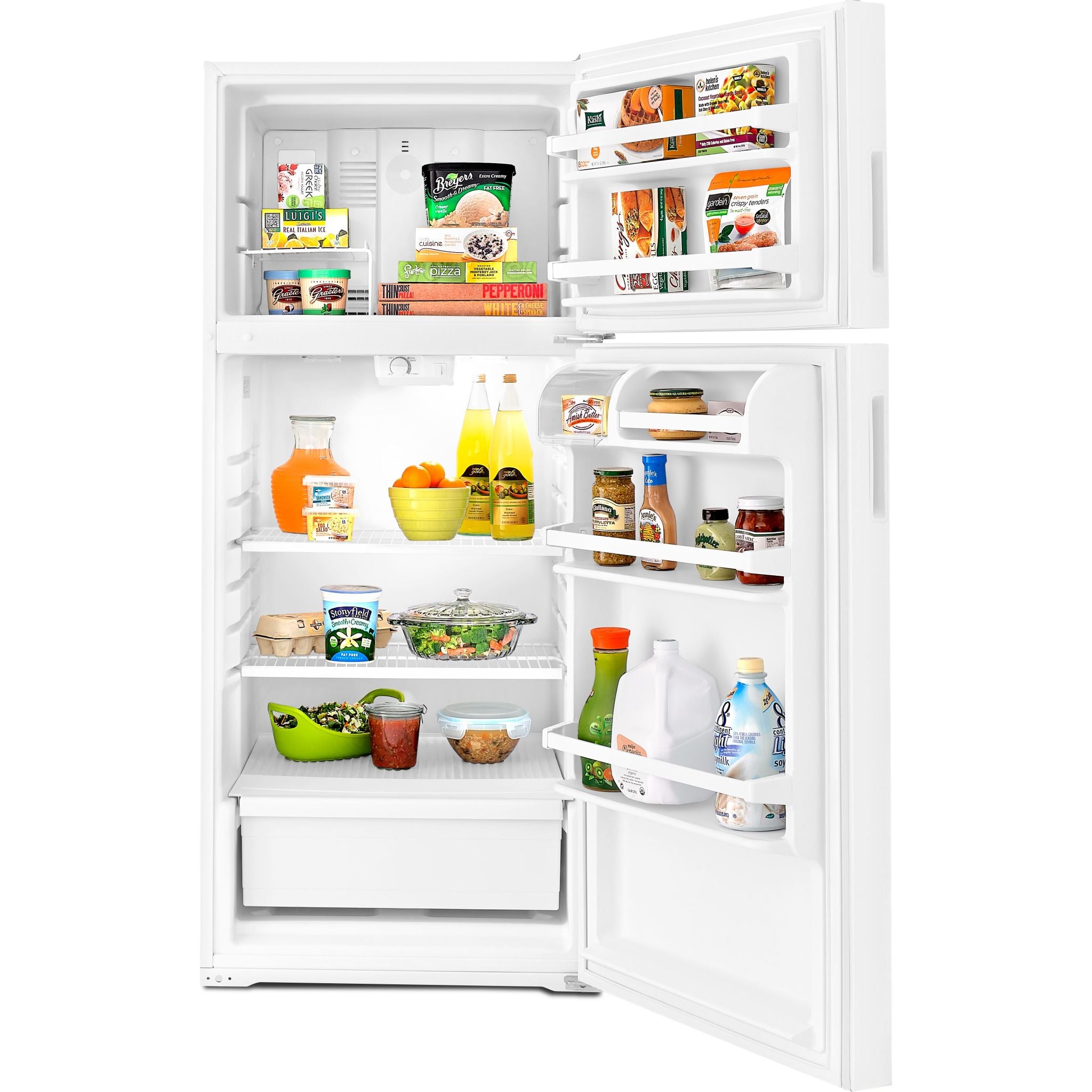 Amana Top Mount Refrigerator ART104TFDW - 18.2 Cu. Ft. White Energy Star Fridge for Kitchen, Apartment & Small Spaces