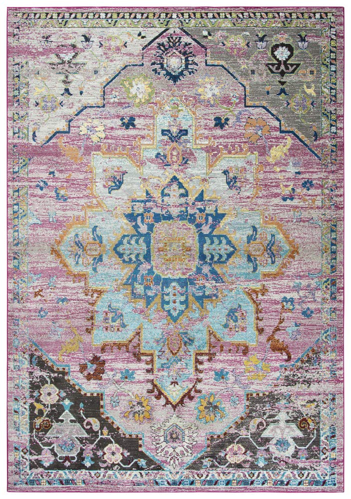 Gatney Rugs Harvard Area Rug PRI109 Blue Gray Petals Design 8'10
