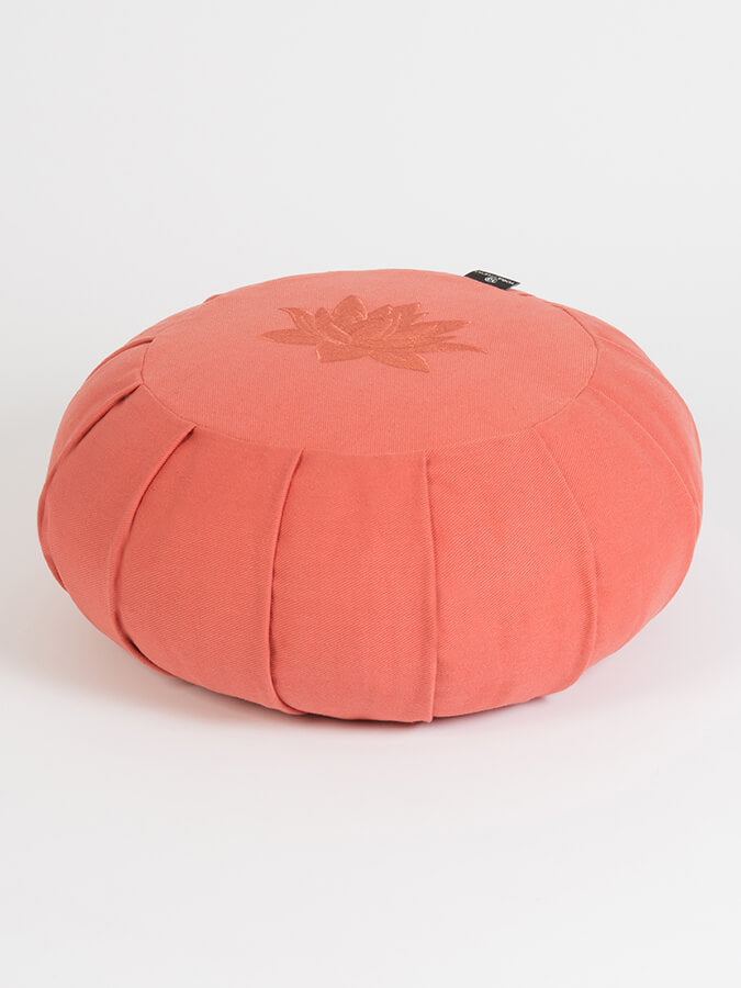 Organic Cotton Round Lotus Zafu Buckwheat Meditation Cushion - GOTS Certified for Yoga, Zen Meditation & Home Decor - Eco-Friendly & Comfortable Support for Mindful Practices