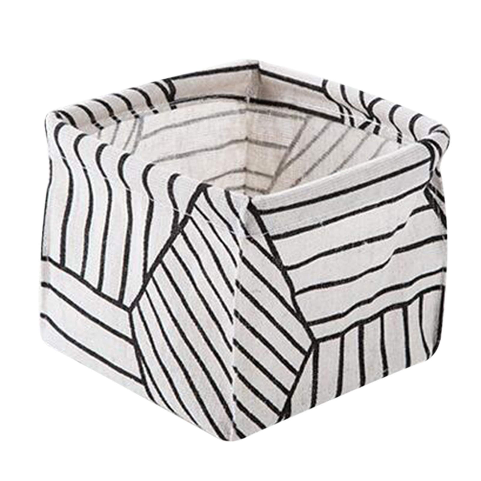 Amkya Mini Square Storage Box - Cotton Linen Fabric Desk Organizer Basket with Waterproof Design for Home Office Organization | Perfect for Storing Stationery, Cosmetics, and Small Accessories