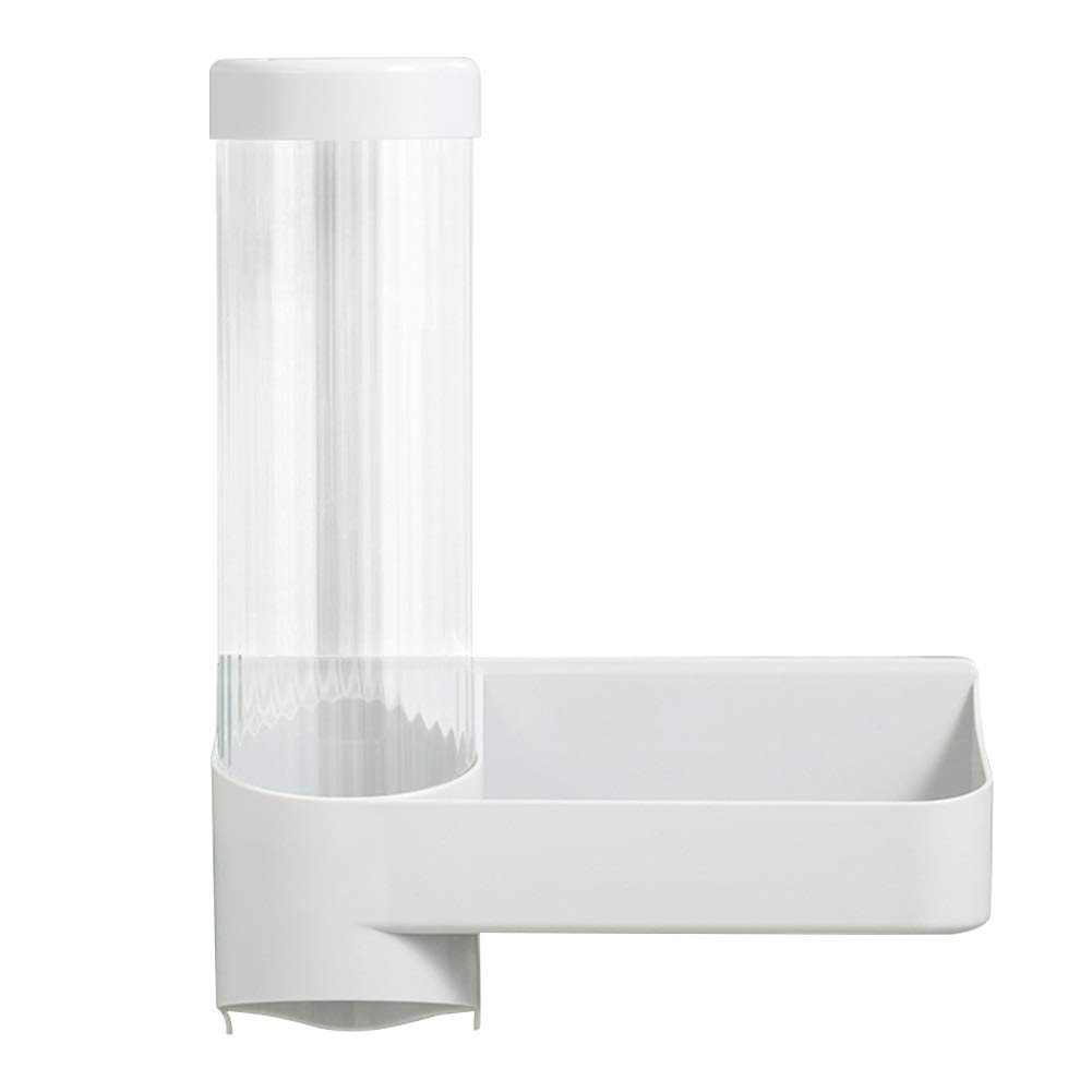 Eco-Friendly ABS Disposable Cup Dispenser - Wall Mounted Paper Cup Holder for Home & Office - Dustproof Pull-Type Automatic Dispenser with Lid - No Punching Required - Perfect for Kitchens, Break Rooms & Restaurants