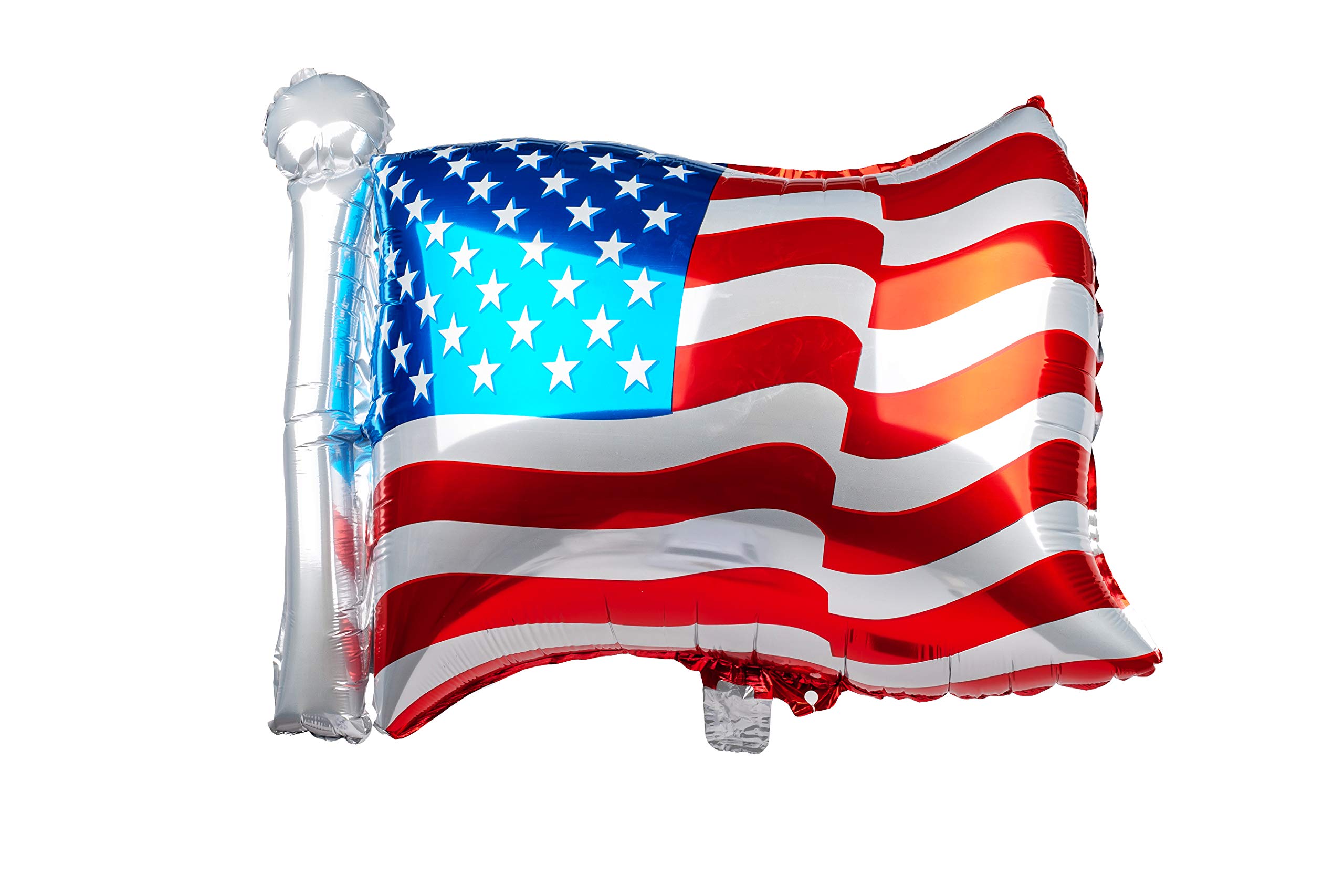 SummitLink 10-Pack American Flag Balloons - 25'' Rectangular PE Helium Foil Balloons for Patriotic Decorations, 4th of July Parties & Memorial Day Celebrations