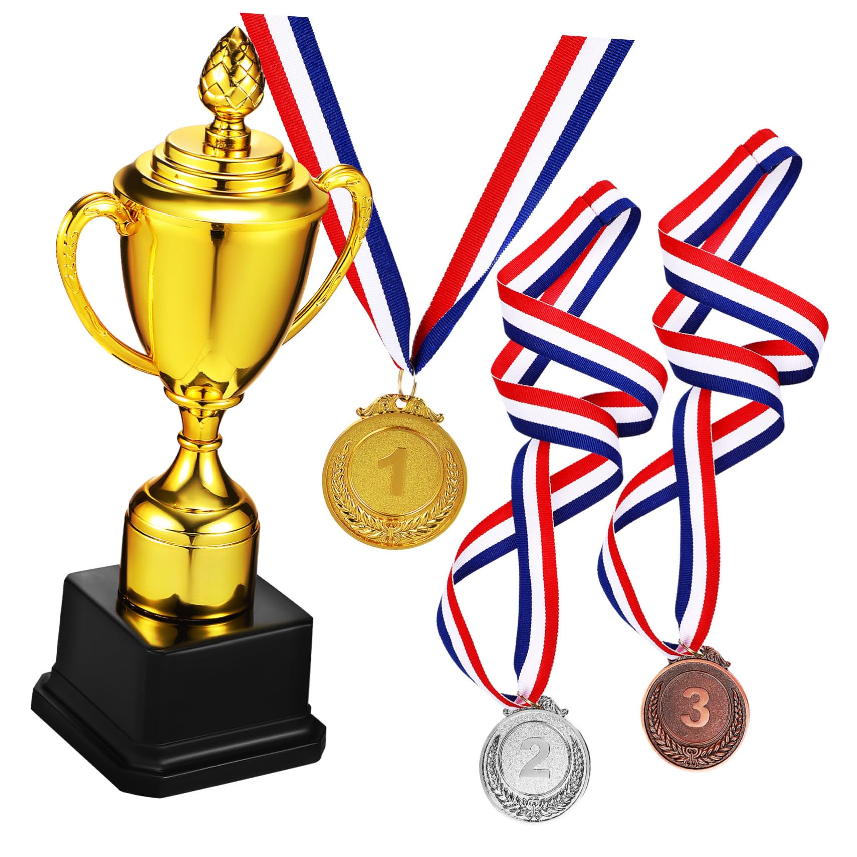 BIUDECO 12-Pack Small Plastic Trophy Cups - Gold Prize Awards for Kids, Students, Teachers - Fun Reward Trophies for Classroom, Sports, Parties & Achievements