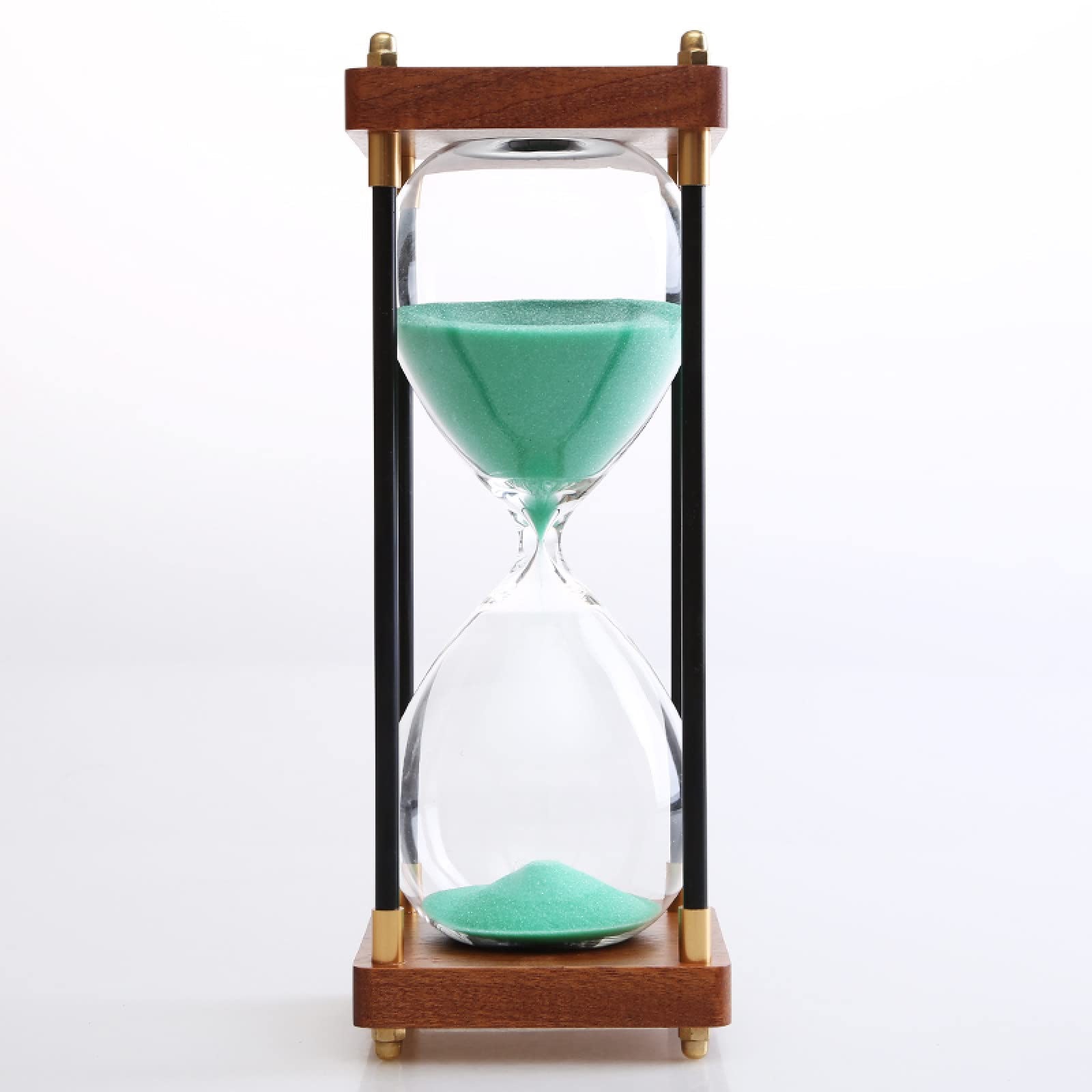 YUANYIRAN Retro 30-Minute Hourglass Sand Timer - Creative Wooden Desktop Decor for Kids Birthday Gifts, Home Office & Classroom Decorations | Perfect for Time Management, Meditation & Study Focus (Green)