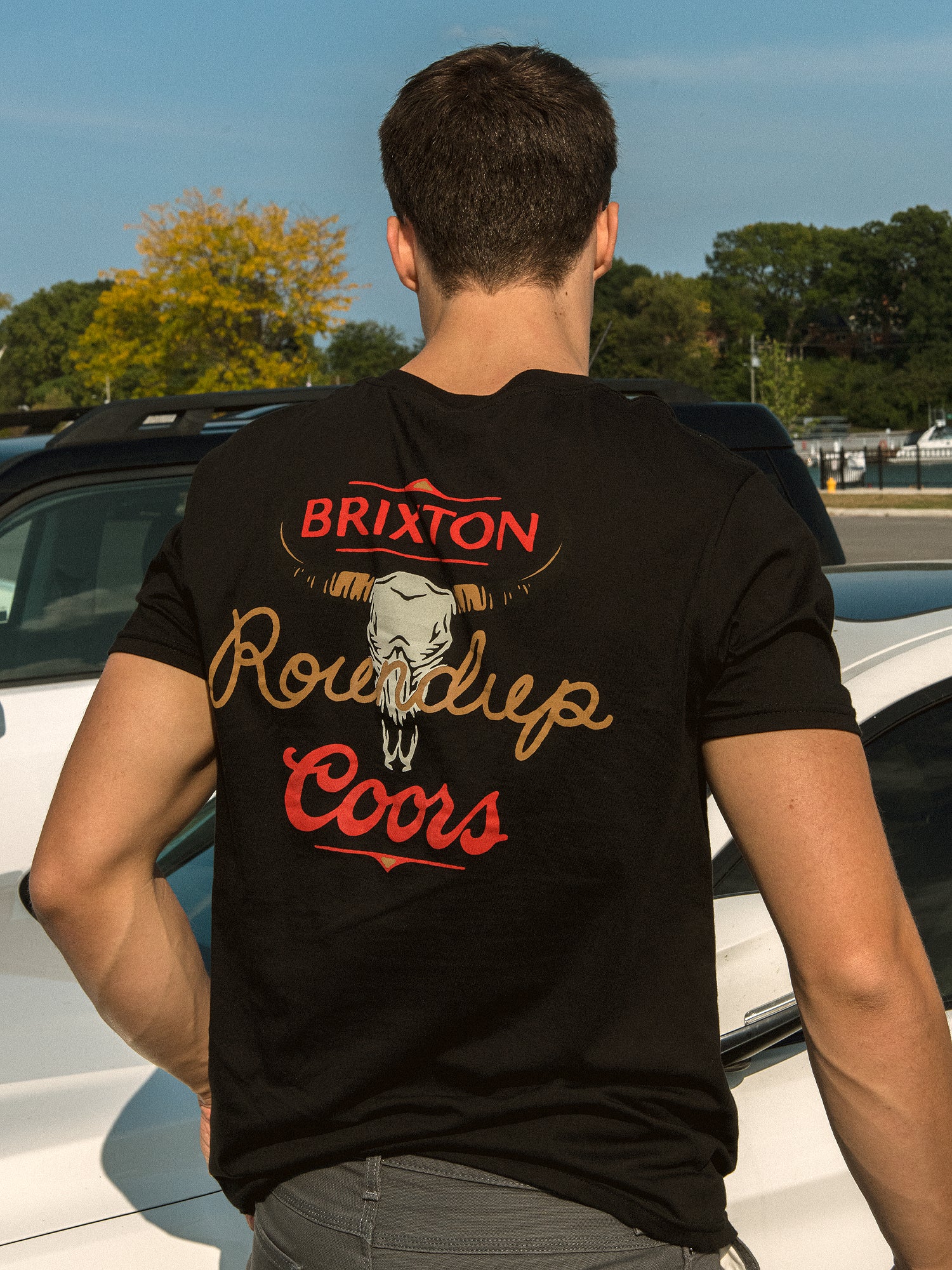 Brixton Coors Round Up Vintage Graphic T-Shirt - Soft Cotton Tee for Men & Women - Clearance Sale - Perfect for Casual Wear, Concerts & Outdoor Events