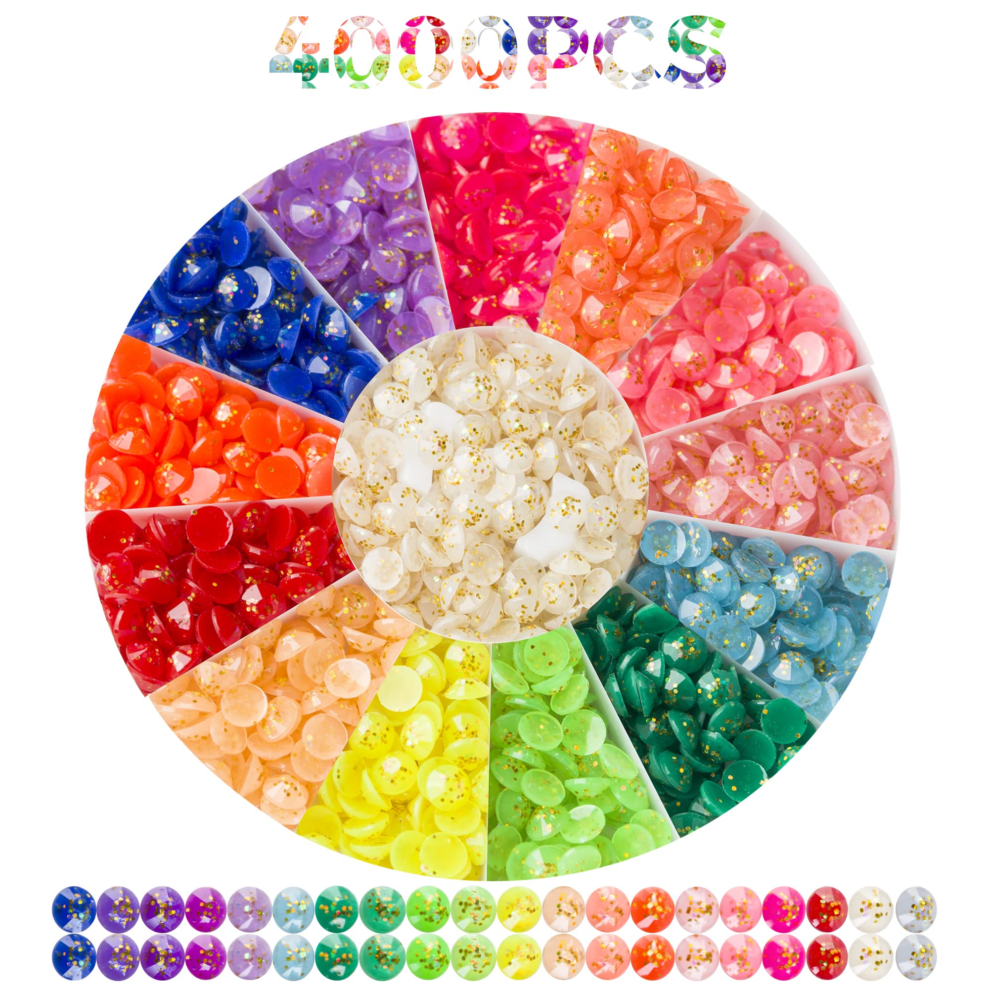 4000PCS 20 Colors 2.8MM Round Diamond Painting Beads - Flatback Rhinestones for DIY Crafts, Bead Art, Nail Art & Diamond Painting Accessories | Perfect for Home Decor, Gift Making & Creative Projects
