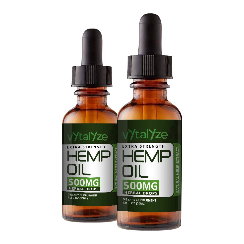 Vytalyze Hemp Oil 2 Pack - Natural CBD Oil Drops for Stress Relief & Sleep Support - Perfect for Daily Wellness & Relaxation