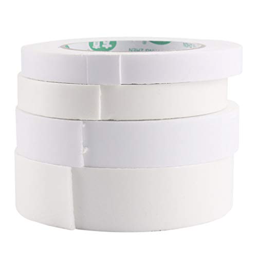 NUOBESTY Removable Double Sided Tape - 4 Rolls Thick EVA Foam Adhesive Tape for Office, School, Home & Car - Strong Hold Yet Easy Removal - Perfect for Hanging Photos, Decorations & DIY Projects