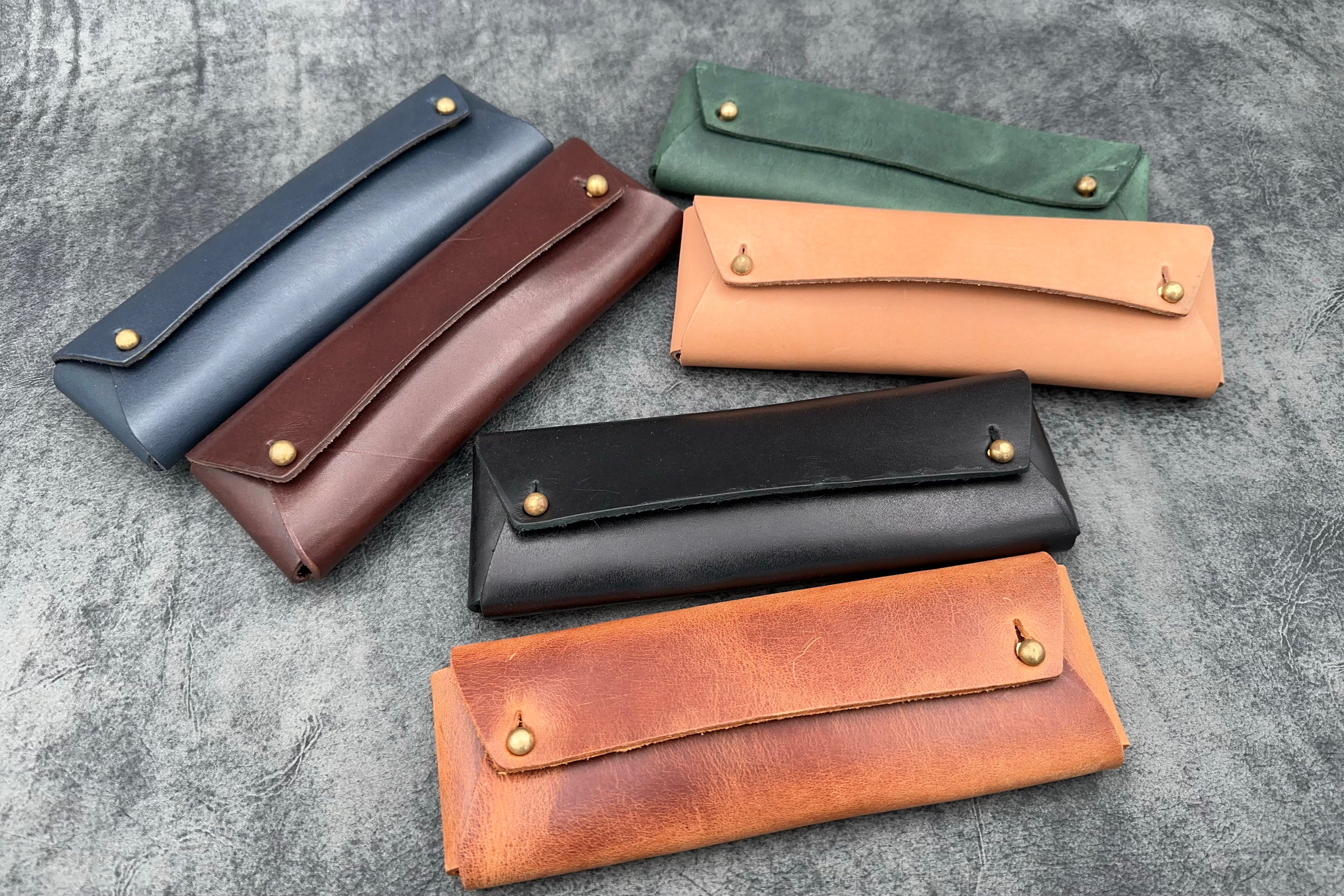 Premium Leather Pencil Case for Students - Multiple Colors (435) - Durable & Stylish School & Office Organizer for Pens, Pencils & Stationery