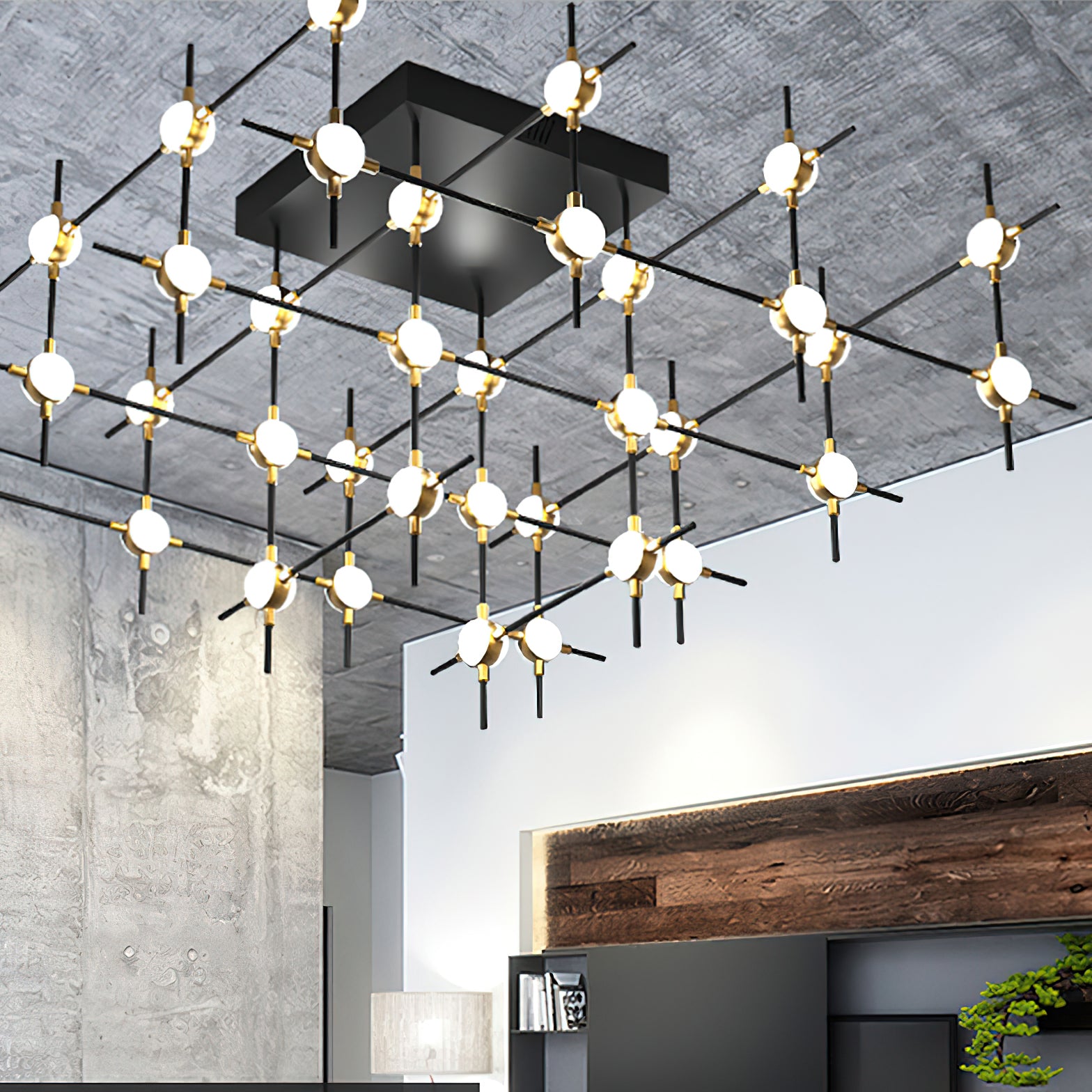 Dorney Modern Floating Ball Ceiling Light Fixture - LED Hanging Sphere Pendant Lamp for Living Room, Bedroom, Dining Room and Office Lighting Decor