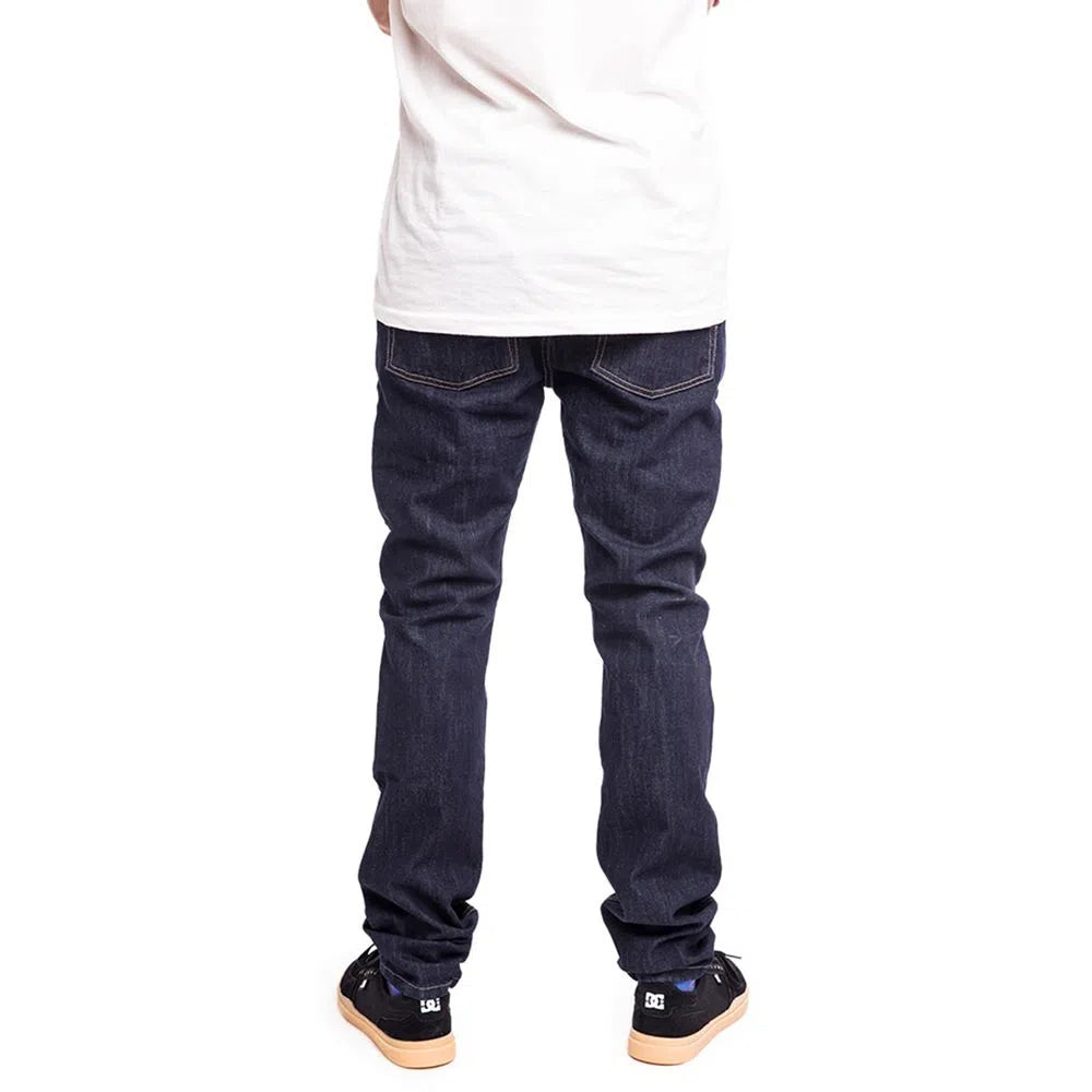 Men's DC Work Skinny Jeans in Basic Rinse Blue - Slim Fit Denim Pants for Casual Wear & Office Style