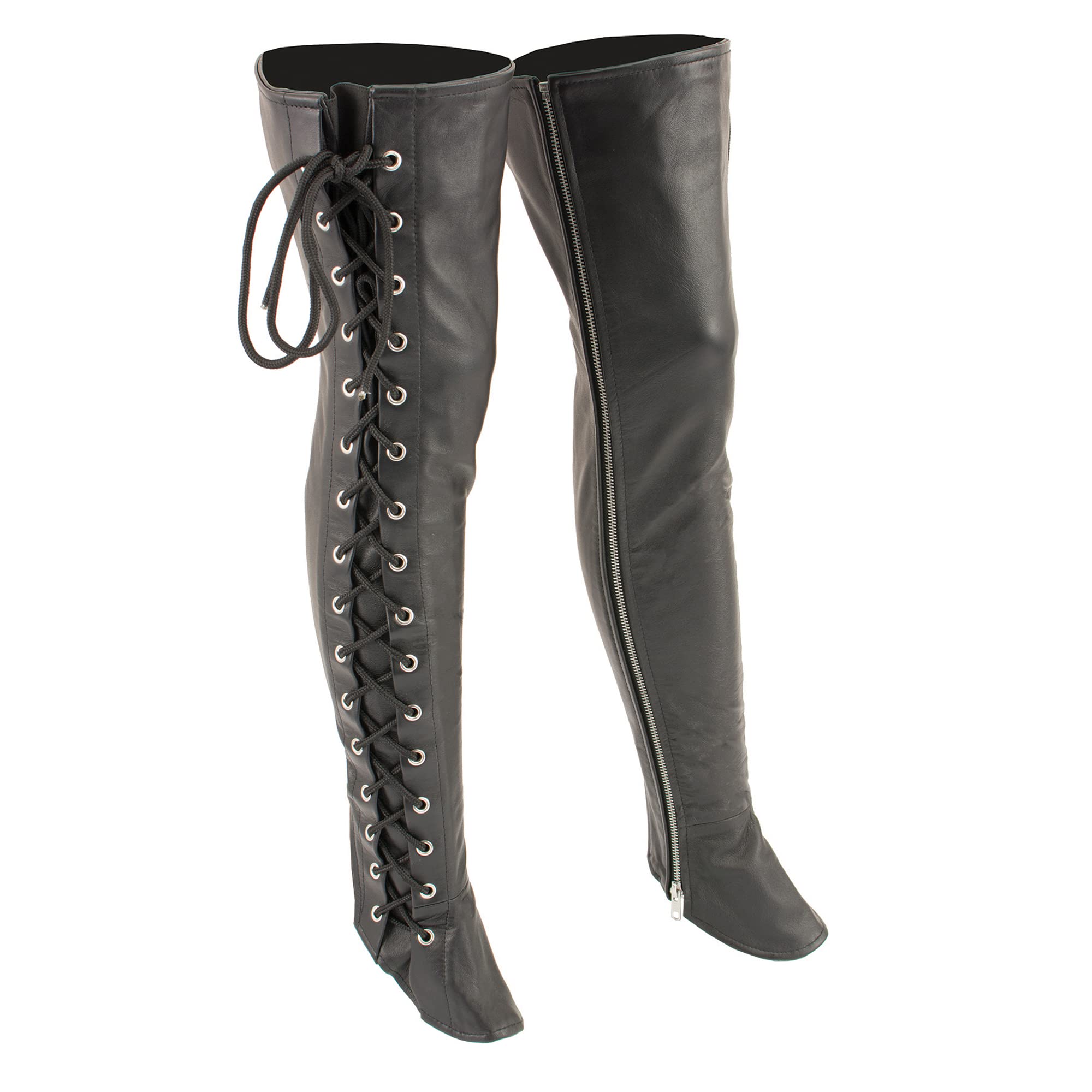 Milwaukee Leather Women's Thigh High Side Lace Leather Leggings LKL6760 - Sexy & Stylish for Night Out, Cosplay, and Fashion Shows