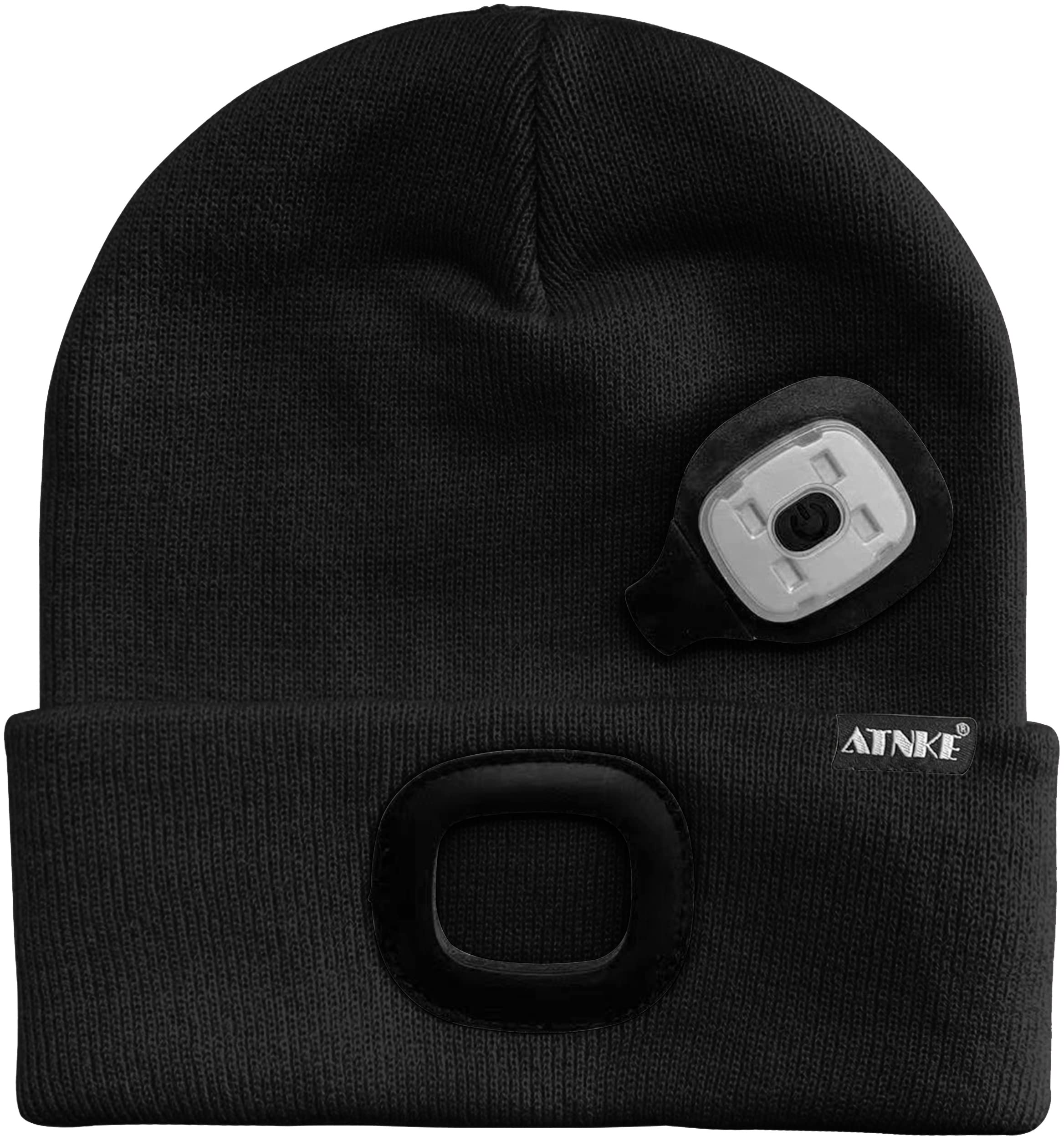 ATNKE 2 Pack USB Rechargeable LED Beanie Hat - Unisex Winter Running Cap with Ultra Bright 4 LED Lights, Waterproof & Multi-Color Options - Perfect for Night Jogging, Camping, and Outdoor Activities
