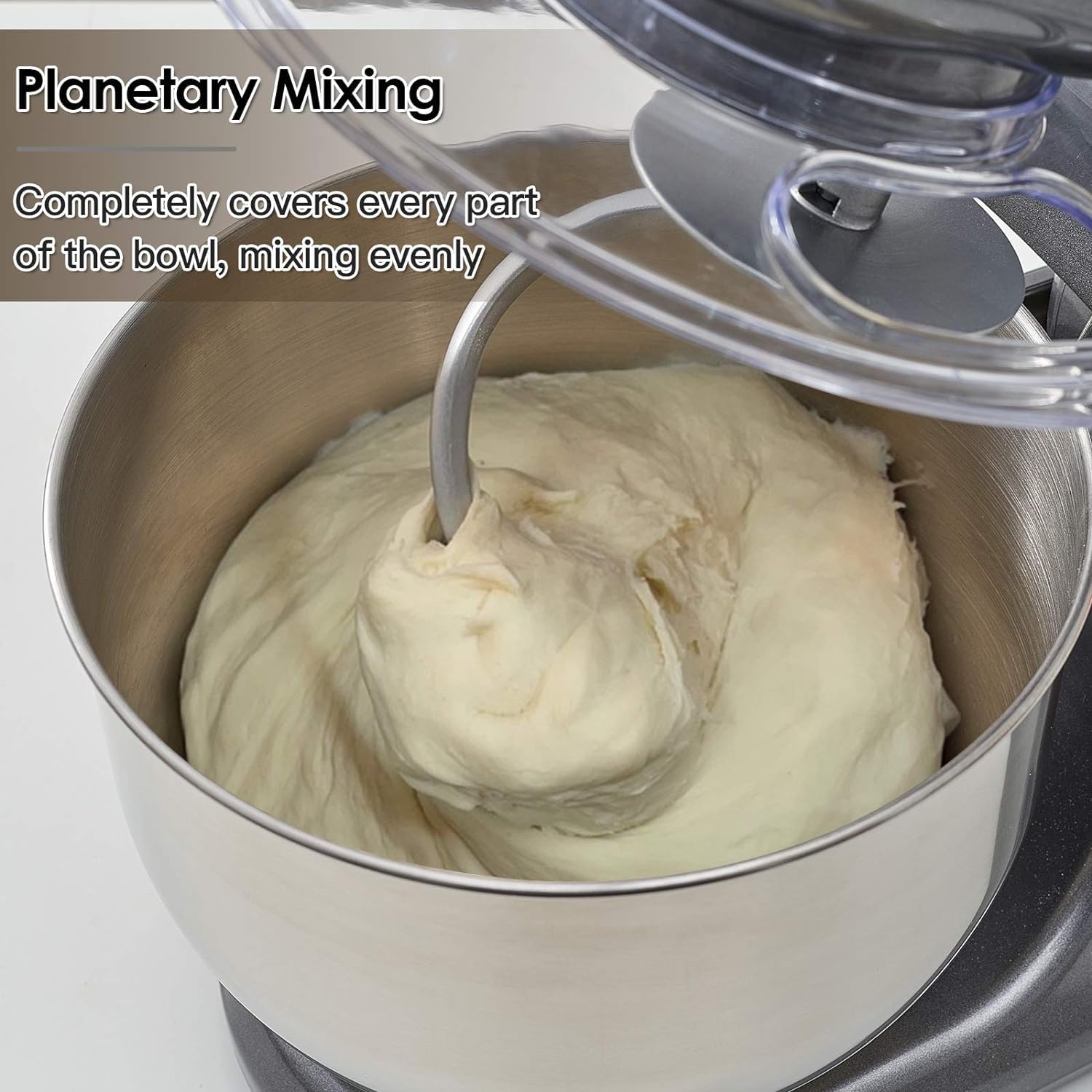 6-Speed Stand Mixer with Stainless Steel Bowl - Electric Tilt-Head Kitchen Mixer for Baking - Includes Wire Whisk, Dough Hook & Flat Beater - Perfect for Cookies, Cakes, Bread & Pastry Dough