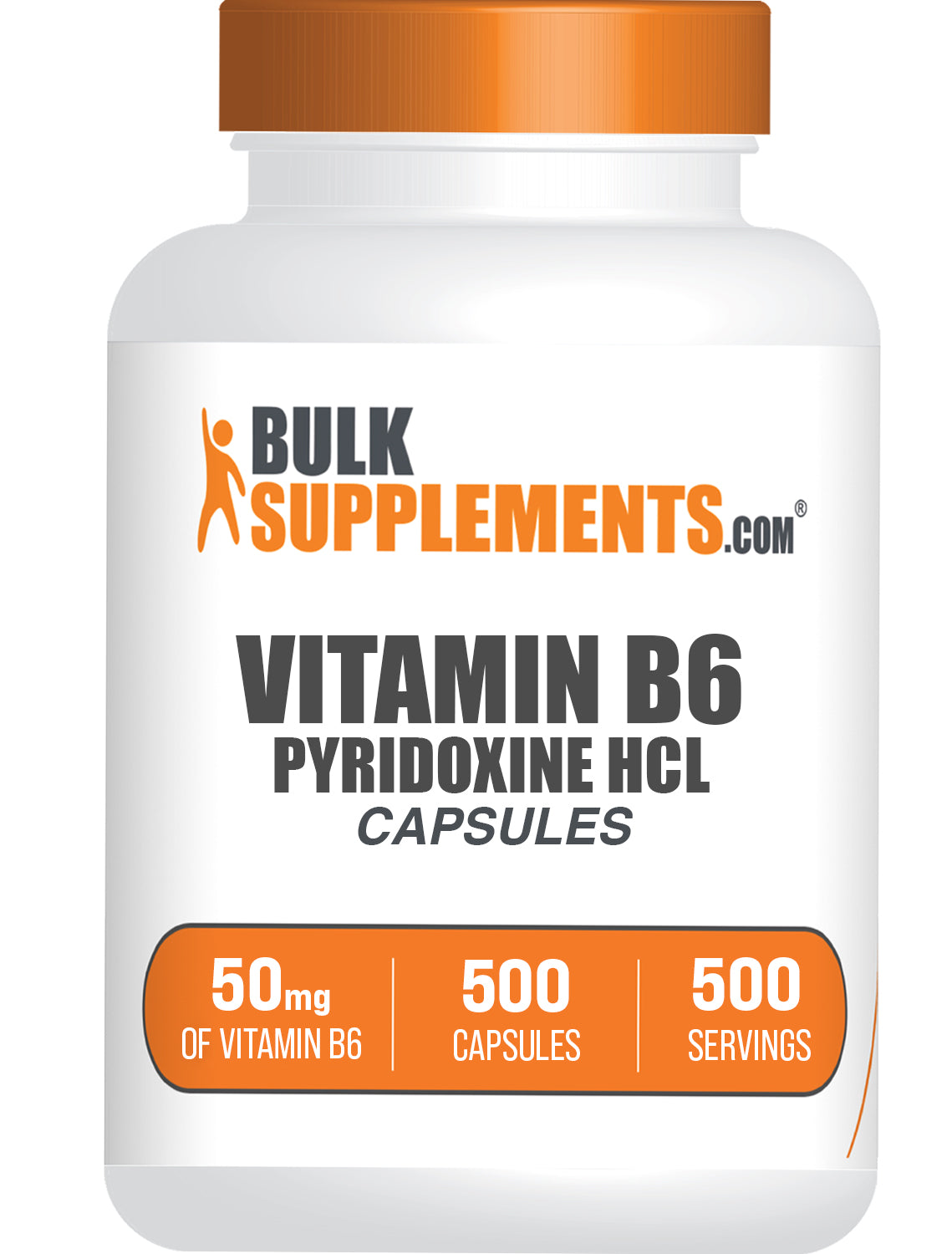 Pyridoxine HCl (Vitamin B6) Capsules 500mg - 250 Count | Supports Energy Metabolism & Nervous System Health | Dietary Supplement for Adults, Men & Women | Great for Stress Relief & Immune Support