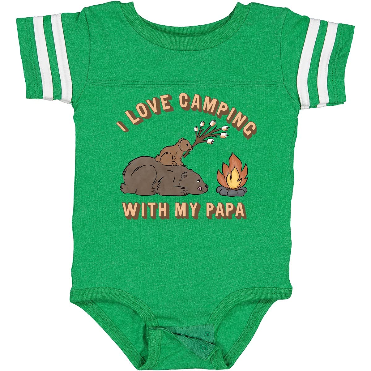 Inktastic I Love Camping with My Papa Baby Bodysuit - Cute Infant Onesie for Outdoor Adventures, Father's Day & Family Camping Trips