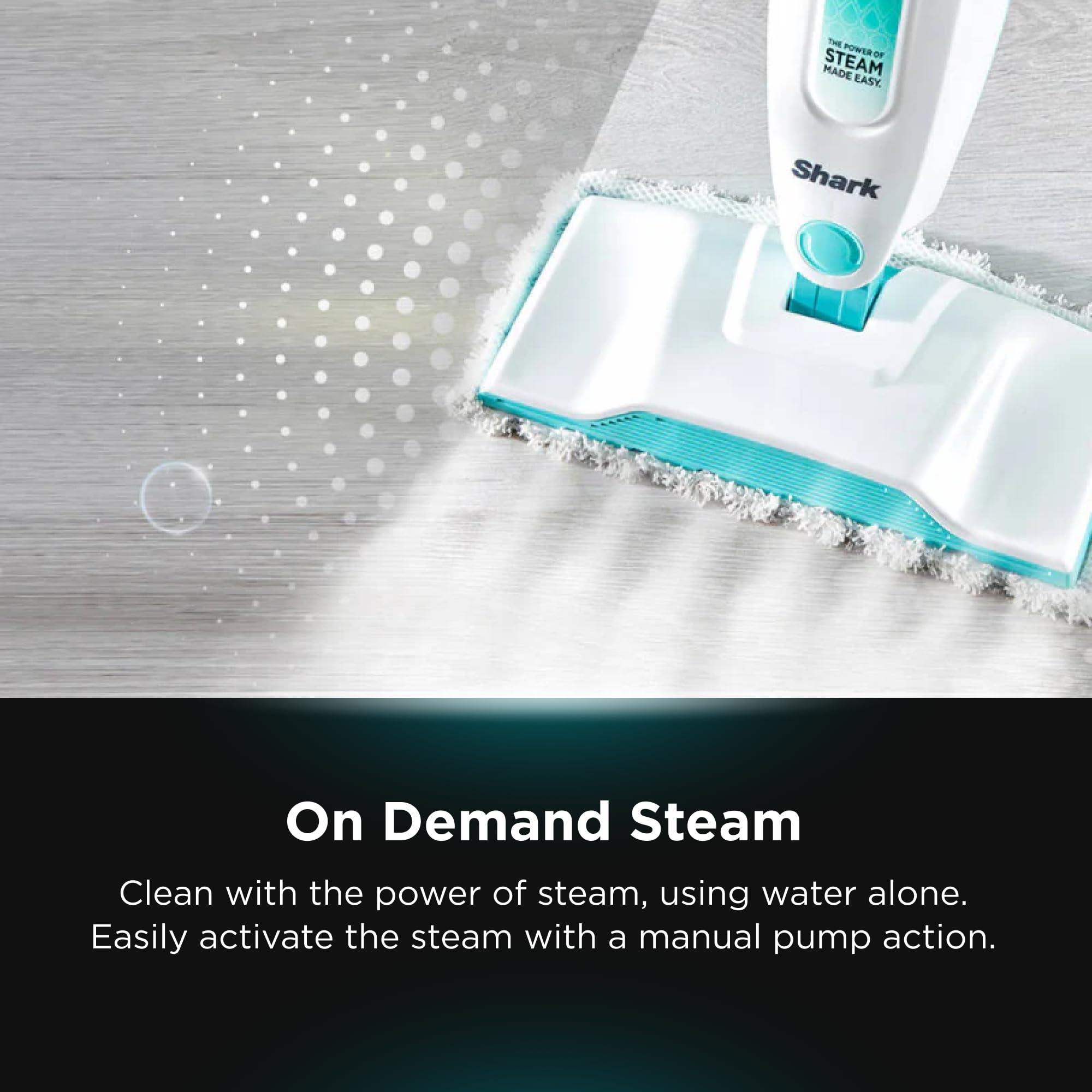 Shark S1000A Steam Mop for Hardwood Floors - XL Removable Water Tank, 18ft Power Cord, White | Deep Cleaning & Sanitizing | Perfect for Tile, Laminate & Vinyl Floors in Homes & Offices