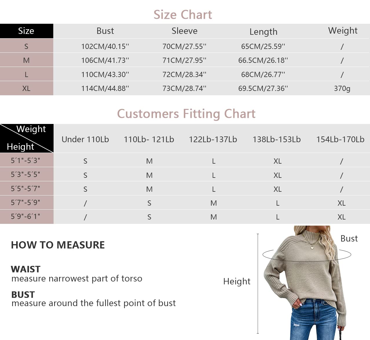 Women's Turtleneck Sweater Long Sleeve Loose Knit Pullover - Soft Casual Winter Top for Office, Dating & Everyday Wear