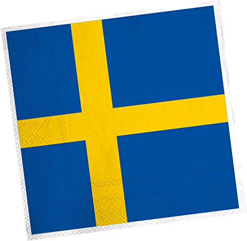 Premium 20-Pack Swedish Party Napkins for Birthdays & Events - Scandinavian Design Paper Serviettes by DH-Konzept - Perfect for Weddings, Baby Showers & Dinner Parties
