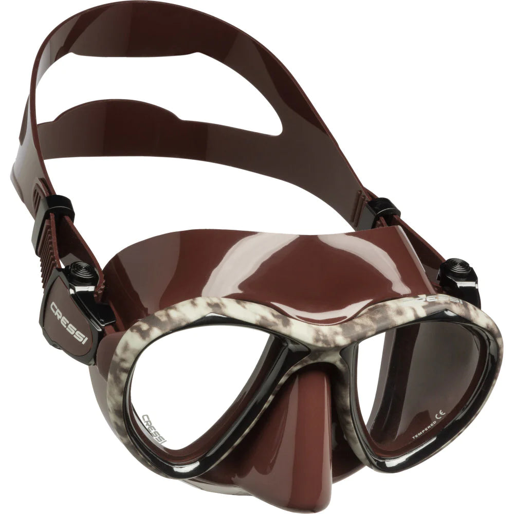 Cressi Metis Brown Hunter - Premium Spearfishing Mask for Comfort & Clarity - Ideal for Scuba Diving, Snorkeling, and Underwater Hunting Adventures