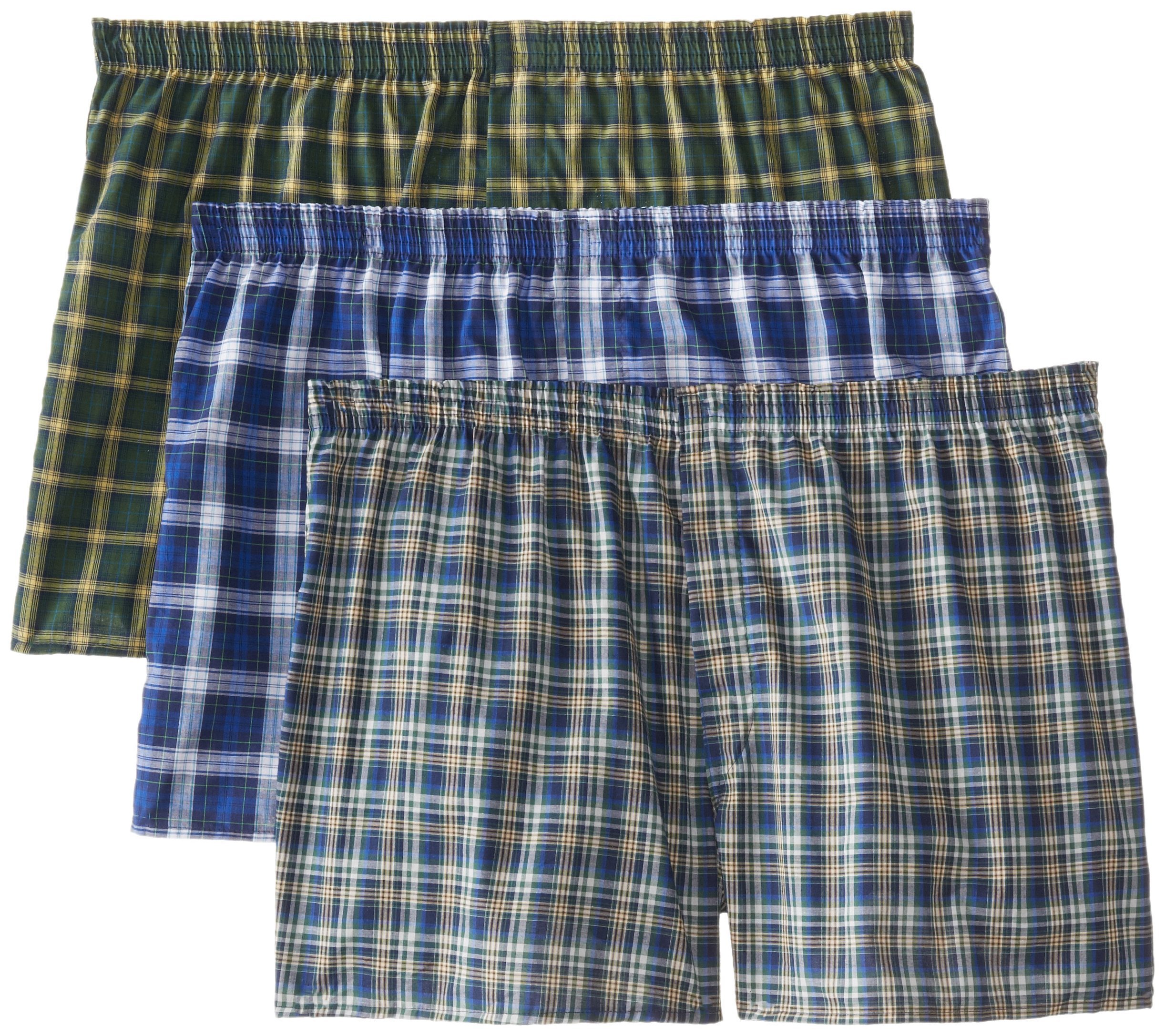 Fruit of the Loom Men's Big & Tall Woven Boxer Briefs - 3 Pack | Comfortable Cotton Underwear for Everyday Wear & Active Lifestyles