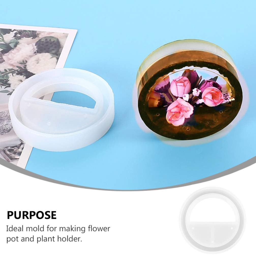 EXCEART 1-Piece Silicone Flower Pot Mold for Resin, Cement & Jewelry Making - DIY Round Coaster, Pen Holder & Wall Decor Mold - Perfect for Home Decor, Craft Projects & Gift Making