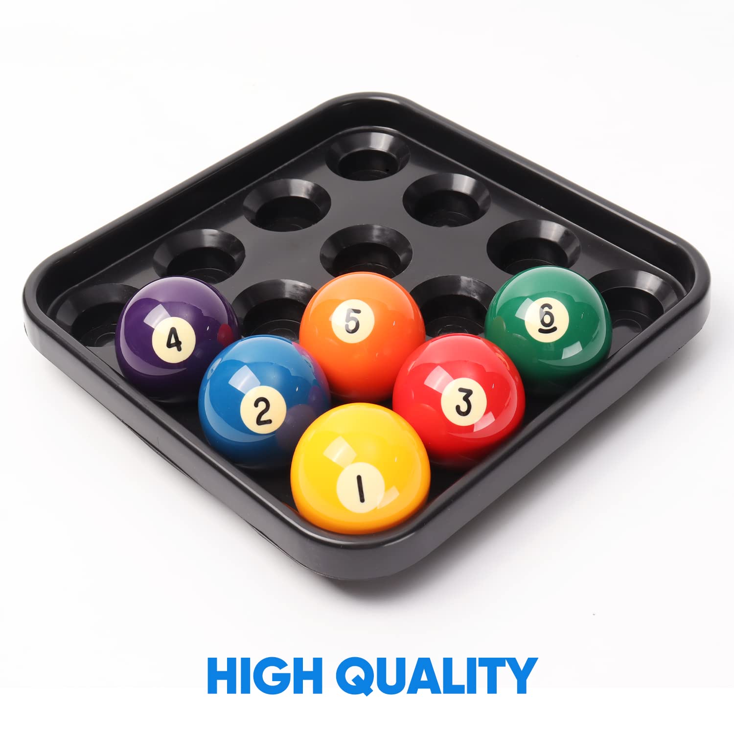 GSE Games & Sports Expert Black Plastic Pool Ball Carrying Tray - Billiard Ball Storage Organizer for 16 Balls, Full Set Regulation Size Billiard Balls - Perfect for Pool Tables, Game Rooms & Professional Tournaments