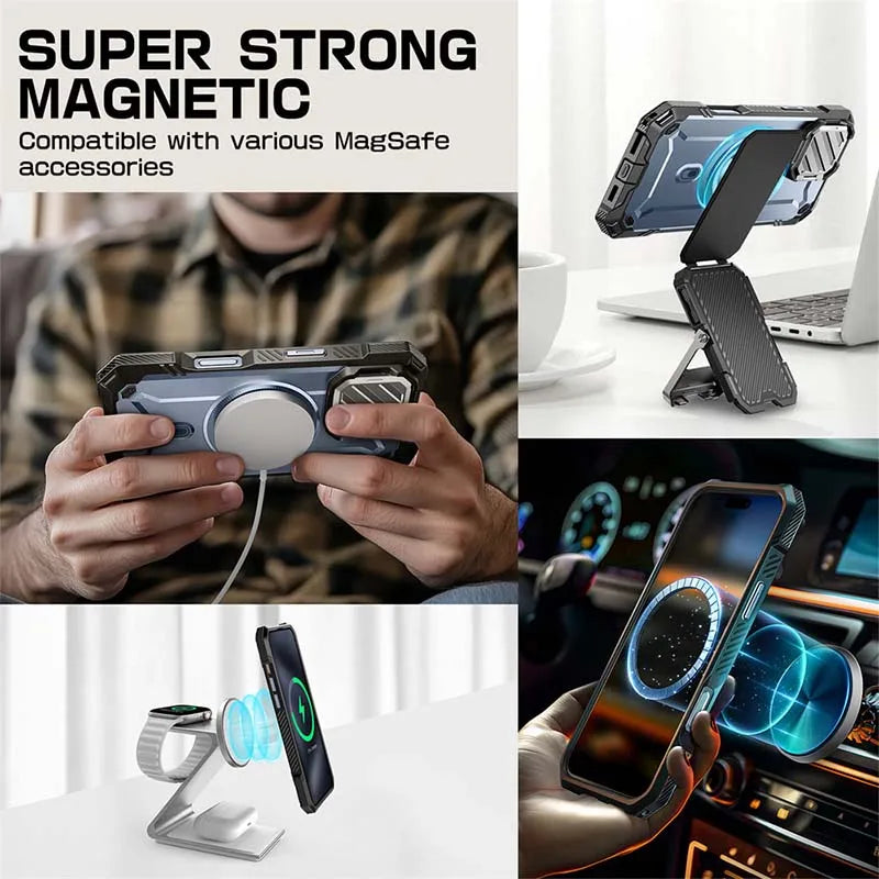 iPhone 16 SUPCASE UB Mag XT Heavy Duty Magnetic Case - Shockproof Protective Cover with Strong Magnetic Mount for Car & Home Use - Perfect for Outdoor Activities, Travel & Daily Protection