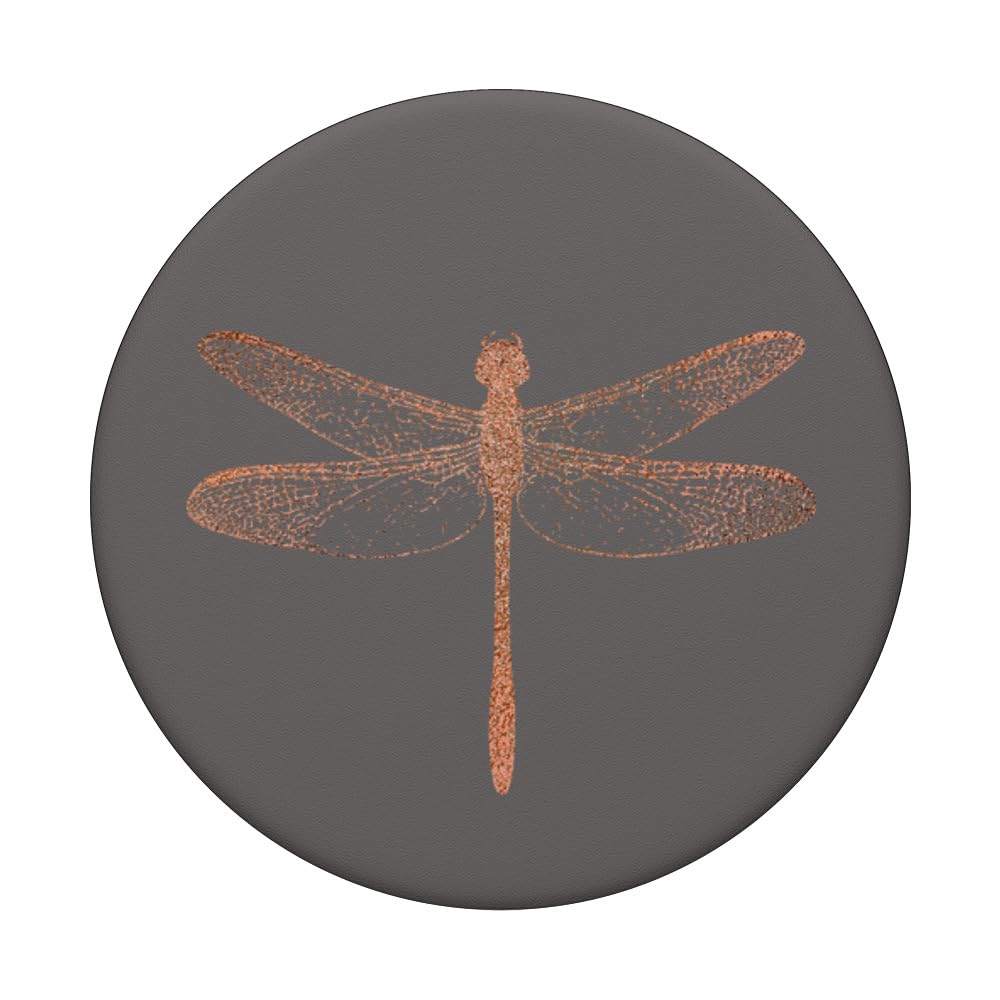 Rose Dragonfly Gray PopSockets Standard PopGrip - Phone Grip & Stand for Smartphones, Perfect for Hands-Free Viewing, Gaming, and Selfies