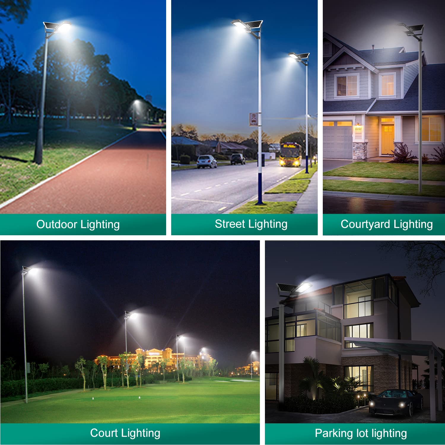 Gebosun 200W LED Solar Flood Light Outdoor - IP65 Waterproof Dusk to Dawn Security Light - 6000K Bright White for Yard, Garden, Warehouse, Pool, Pathway, Basketball Court - Perfect for Nighttime Safety & Energy Savings