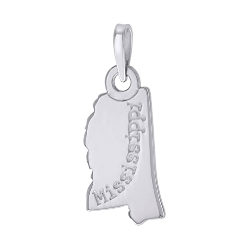 925 Sterling Silver Mississippi State Charm Pendant Necklace for Women & Men - Perfect for Travel Gifts, Souvenirs & Southern Pride Jewelry