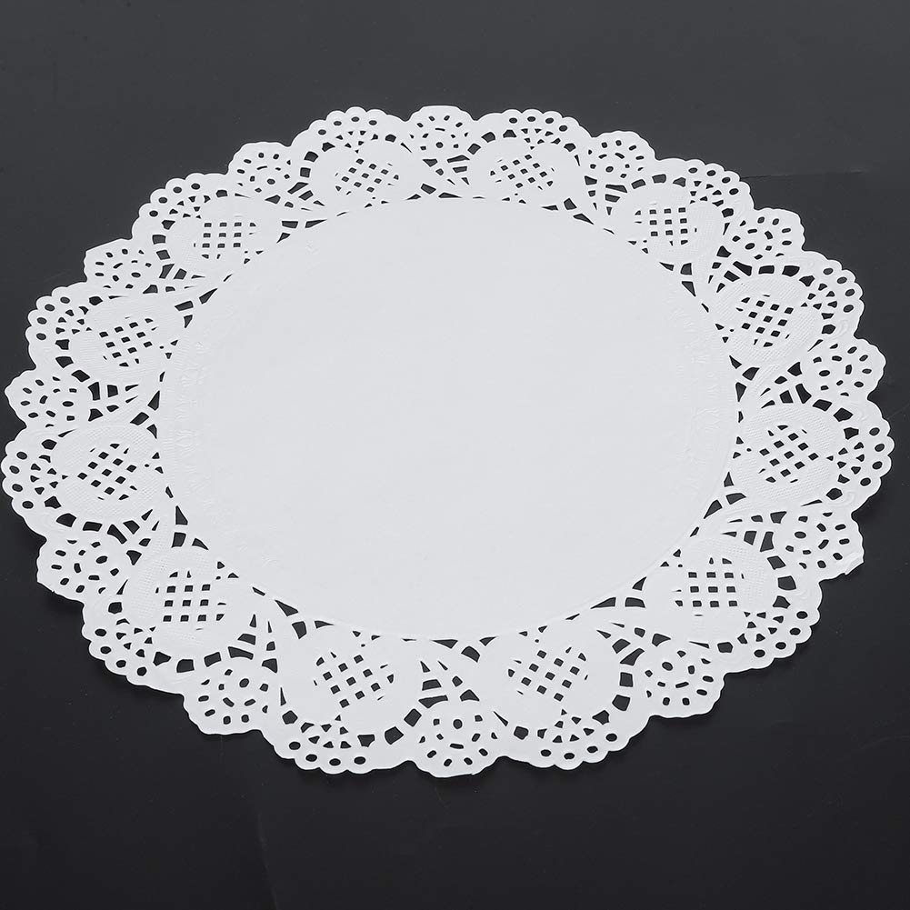 420PCS Lace Doilies - Round Decorative Paper Placemats for Cake, Dessert & Table Decor - Elegant Hollow-Out Design for Party, Wedding & Tea Time Settings