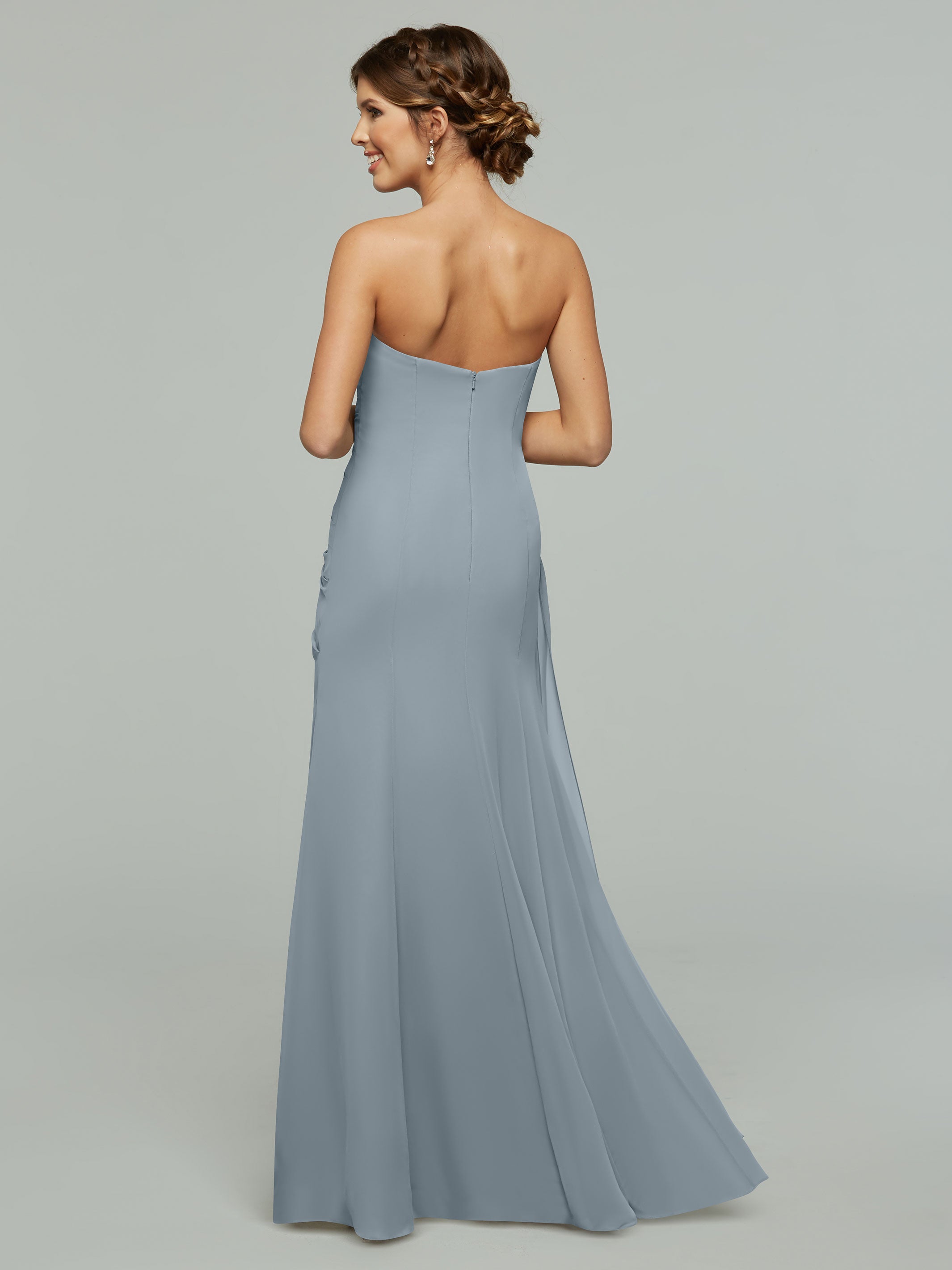 Elegant Strapless Sweetheart Chiffon Bridesmaid Dress with Ruching - Perfect for Weddings, Formal Events & Special Occasions