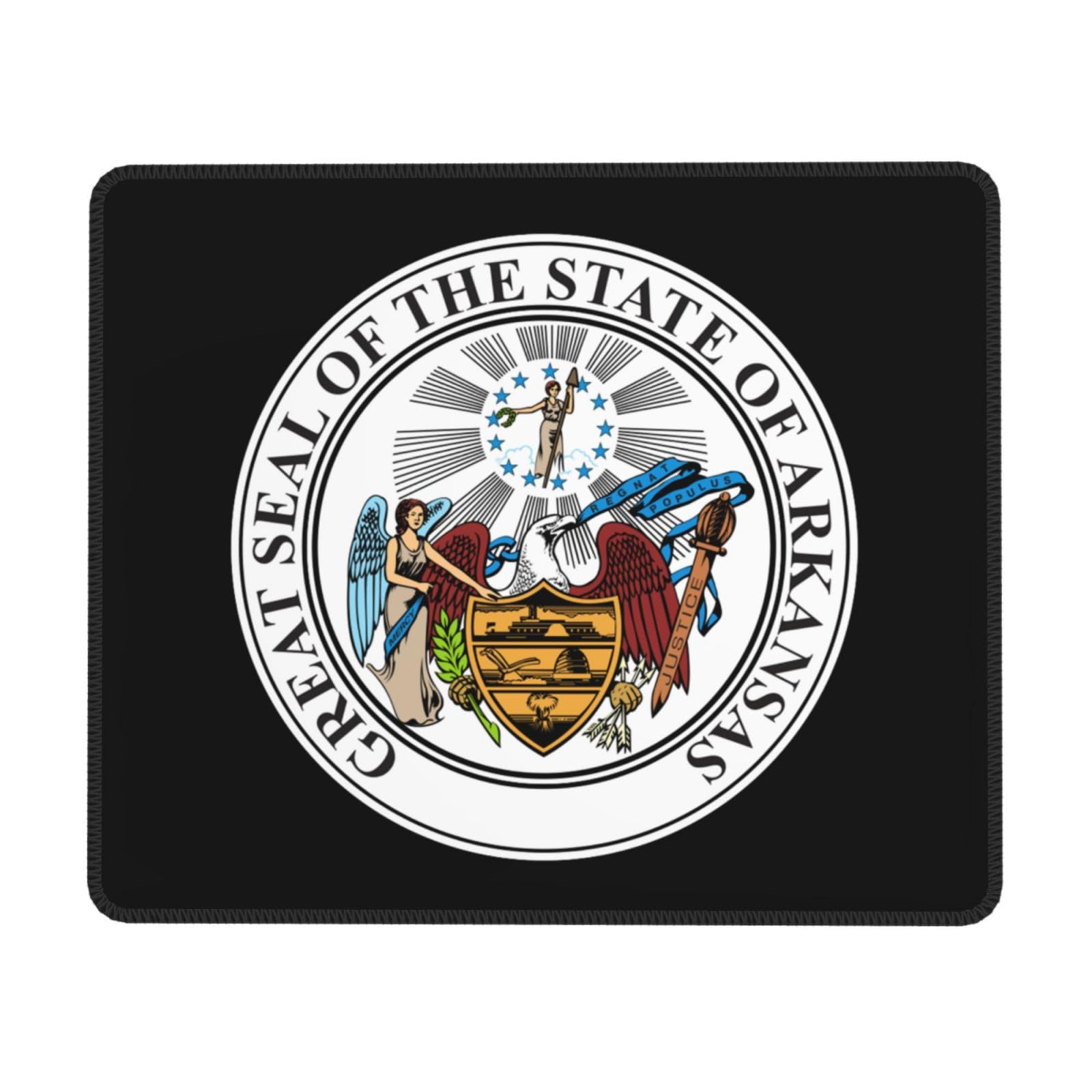 Arkansas State Seal Mouse Pad - Non-Slip Rubber Base Square Desk Mat for Office & Laptop (8.3 x 10.3 Inches) - Perfect for Home Office, Gaming Setup, and Workspace Accessories