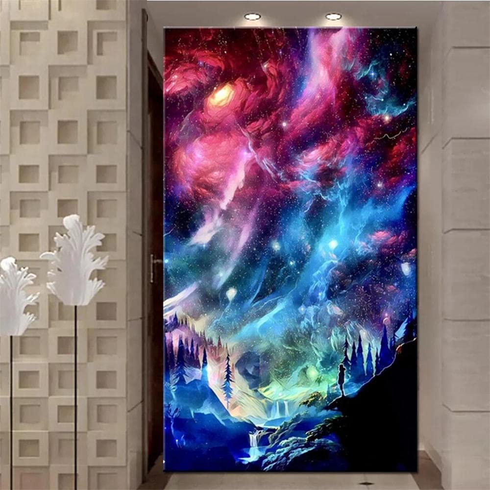 Large Diamond Painting Kit Fantasy Aurora - 40x80in/100x200cm Full Drill Diamond Art by Numbers for Adults, Beginners & Kids - DIY Cross Stitch Kit, Wall Art Decor - Perfect for Home Decor, Relaxation Therapy & Creative Gifts